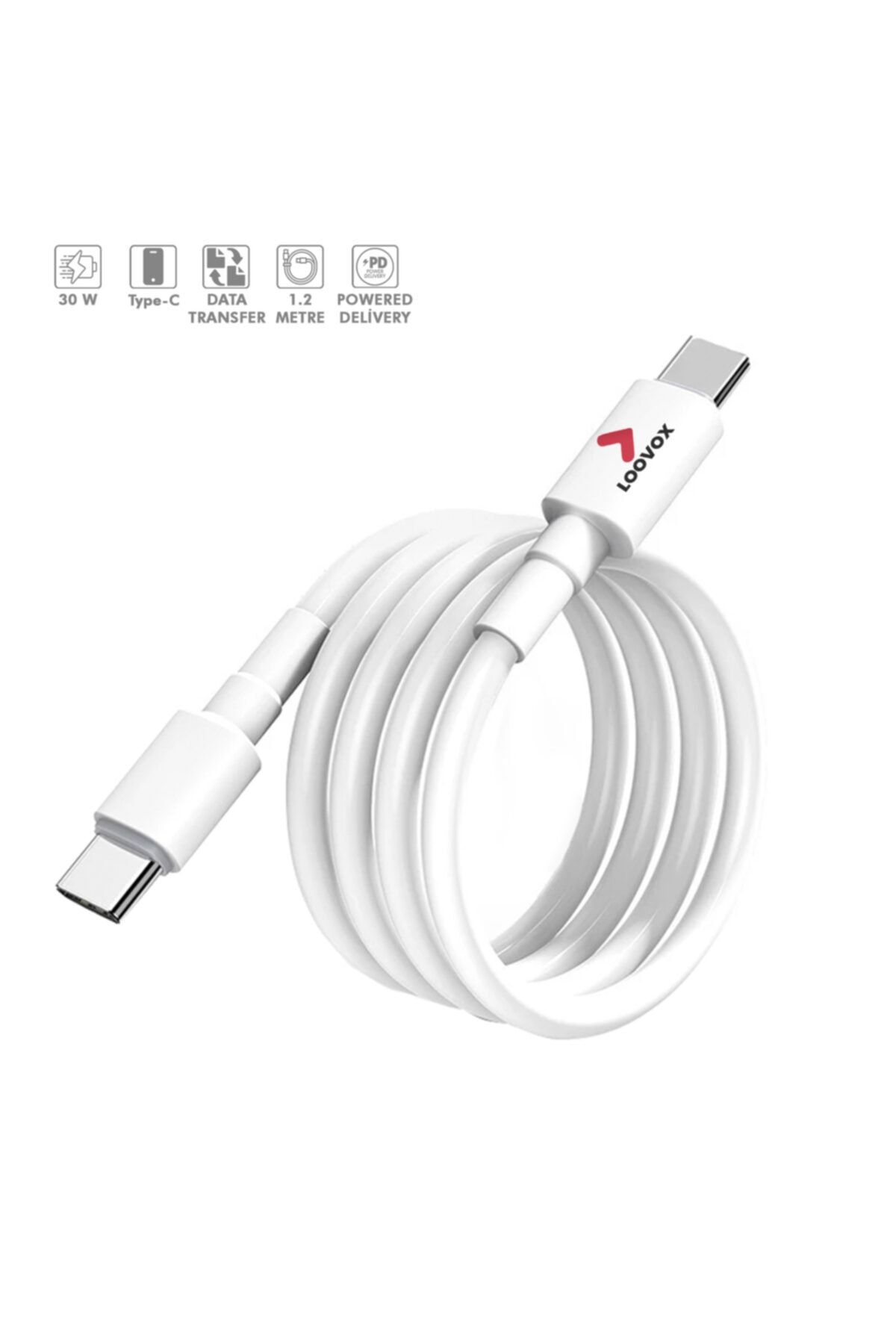 LOOVOX Samsung Xiaomi Huawei Oppo Uyumlu 5.0a 30w Type-c Usb-c Şarj Aleti Cihazı Hızlı Şarz Kablosu