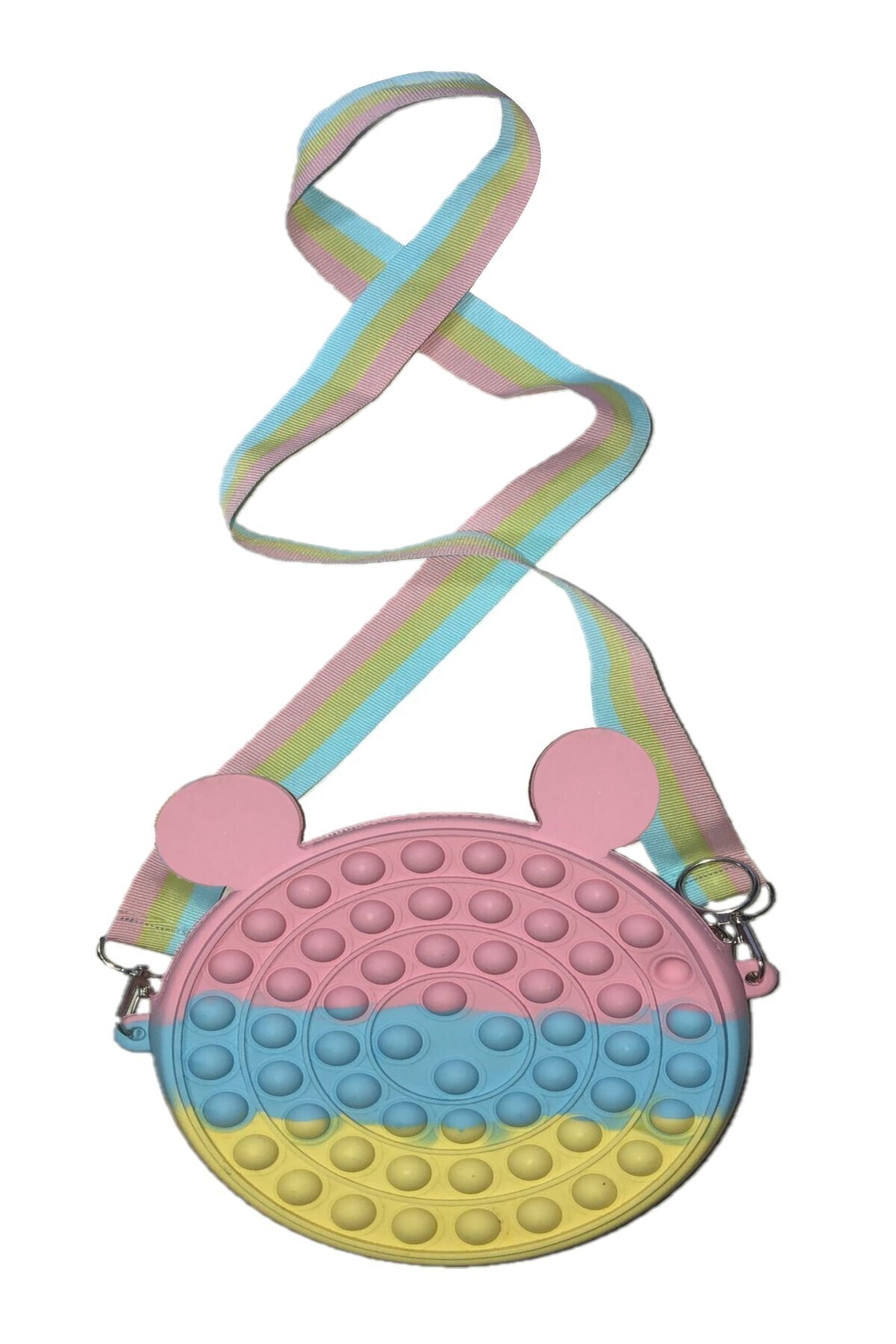 RoseRoi Pop It Push Bubble Fidget Duyusal Oyuncak Kulaklıklı Gökkuşağı Popit Çanta