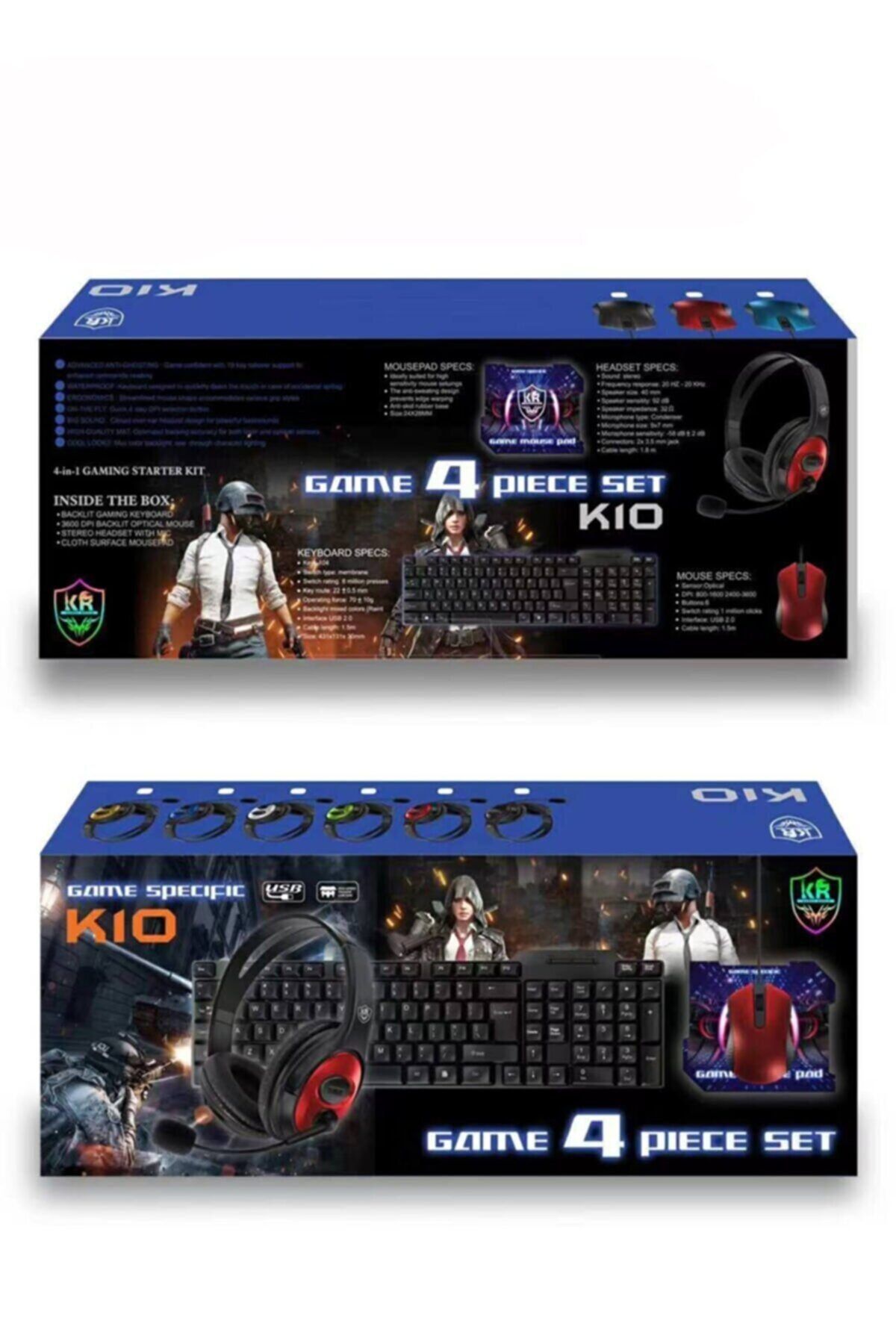 KOİ TECH Acl K10 Set Oyuncu Gaming Klavye Mouse Mousepad Kulaklık Seti 4 In 1