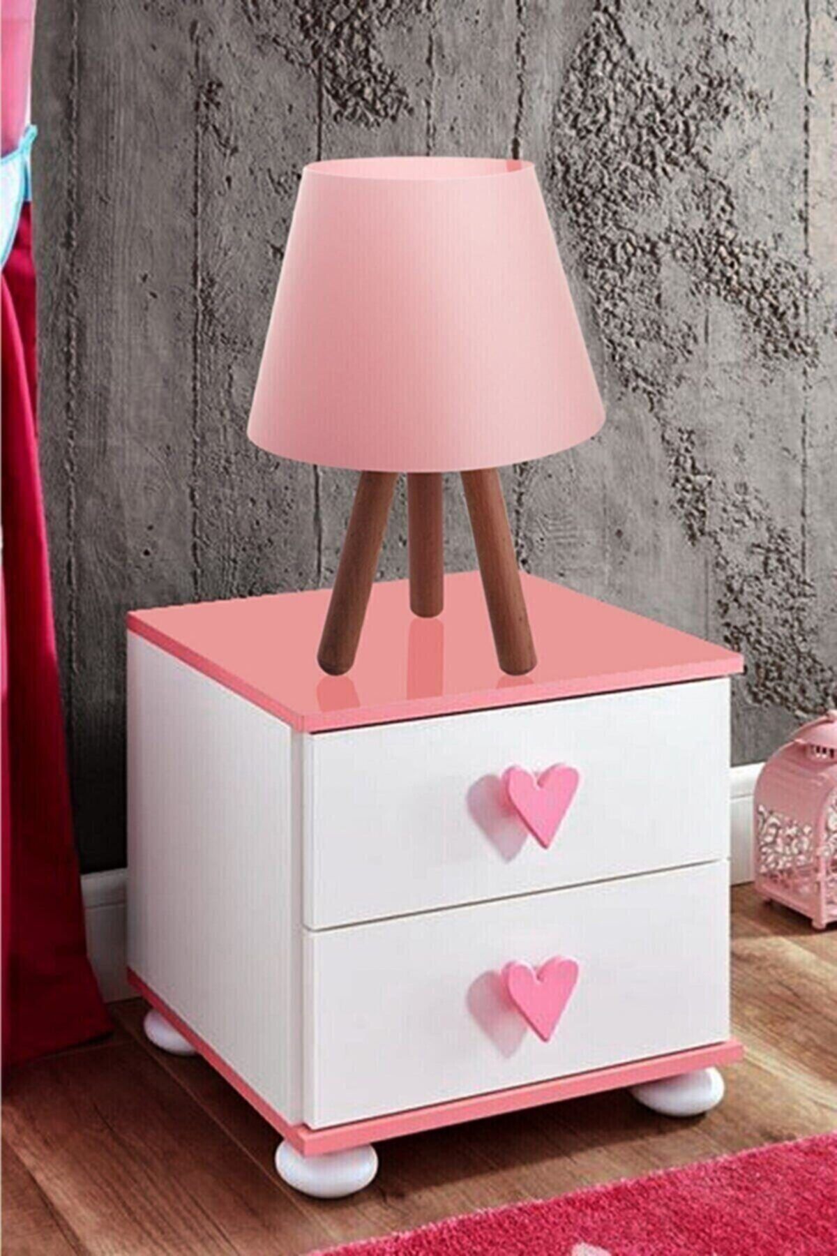 Üzüm Yaprağı Lüx Tasarım 3 Ayaklı Abajur Pembe