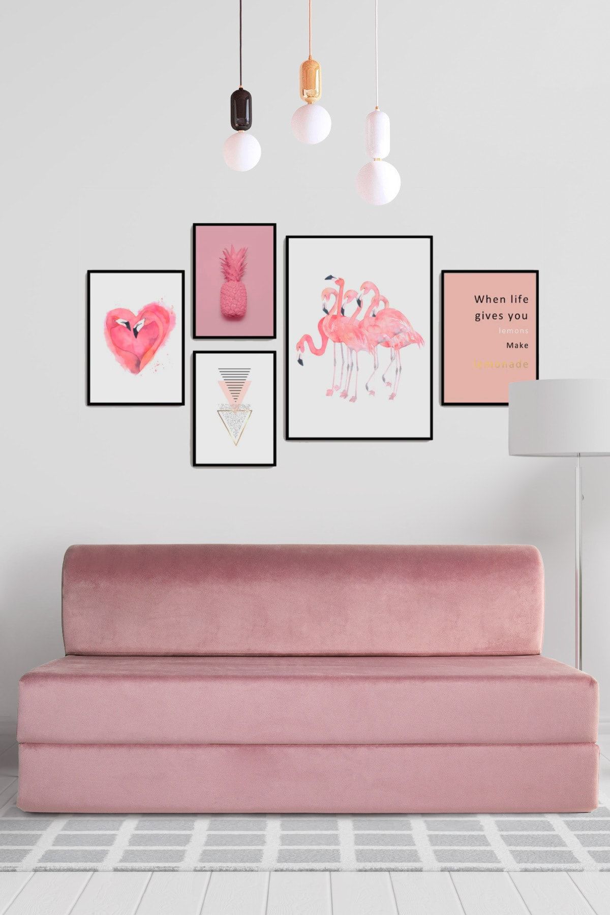 Homedius Magic Çift Kişilik Pembe Katlanır Yataklı Koltuk