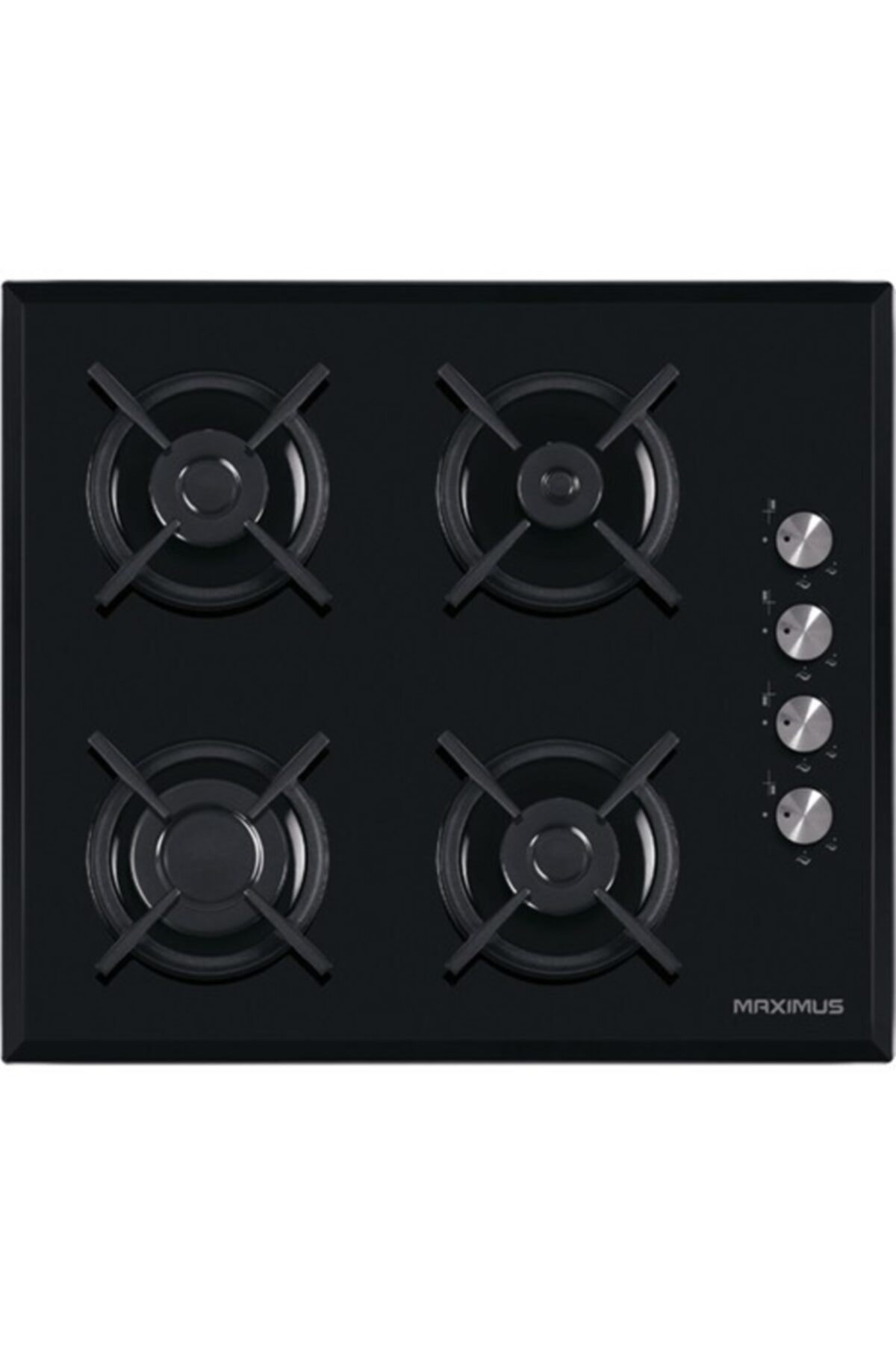 MAXIMUS Siyah Ankastre Cam Ocak Doğalgazlı Çakmaklı