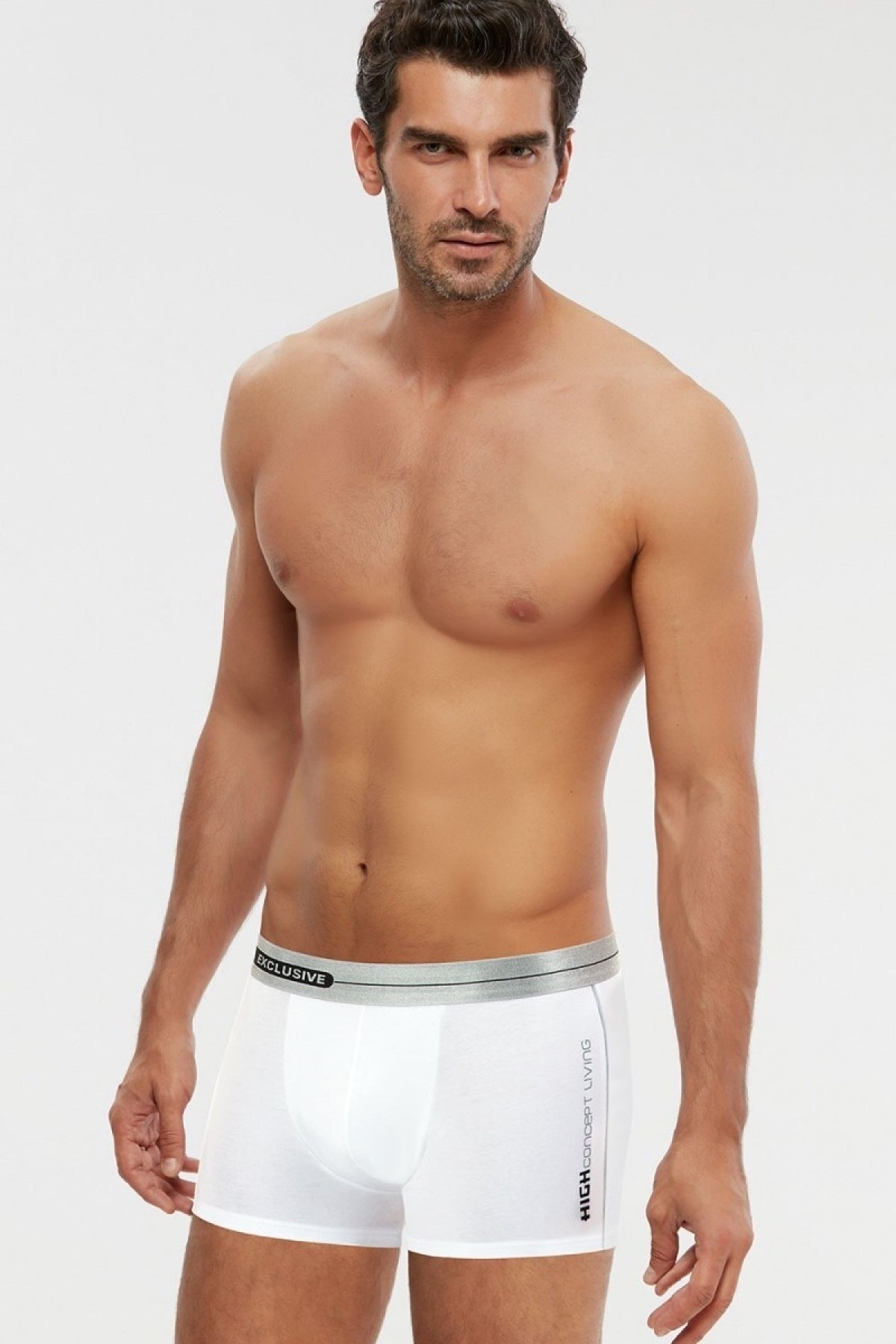 Kom Erkek Beyaz Boxer 2'li