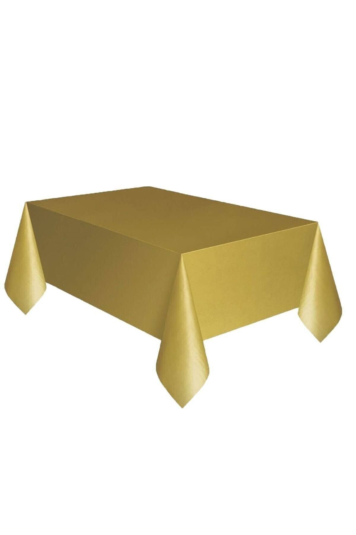ELECTROZEN Gold Renk Kullan At 120x180 Cm Doğum Günü Partisi Için Düz Tek Kullanımlık Plastik Masa Örtüsü