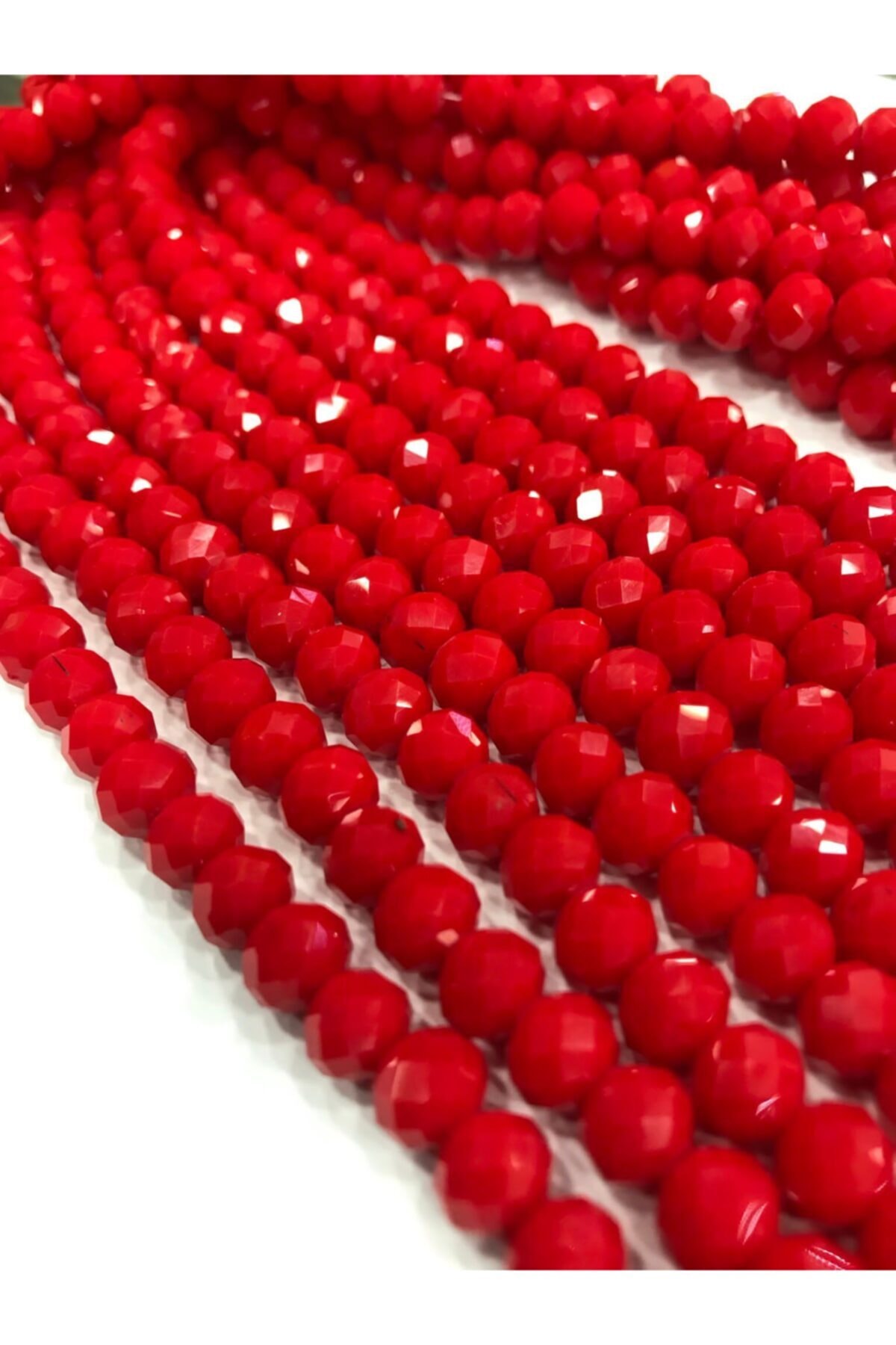 Red Glass Beads, 1 String