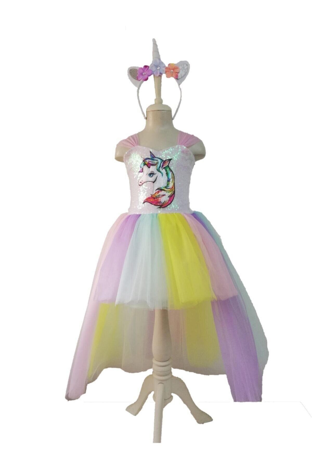 Liyavera Kız Çocuk Unicorn Elbise  Kostümü
