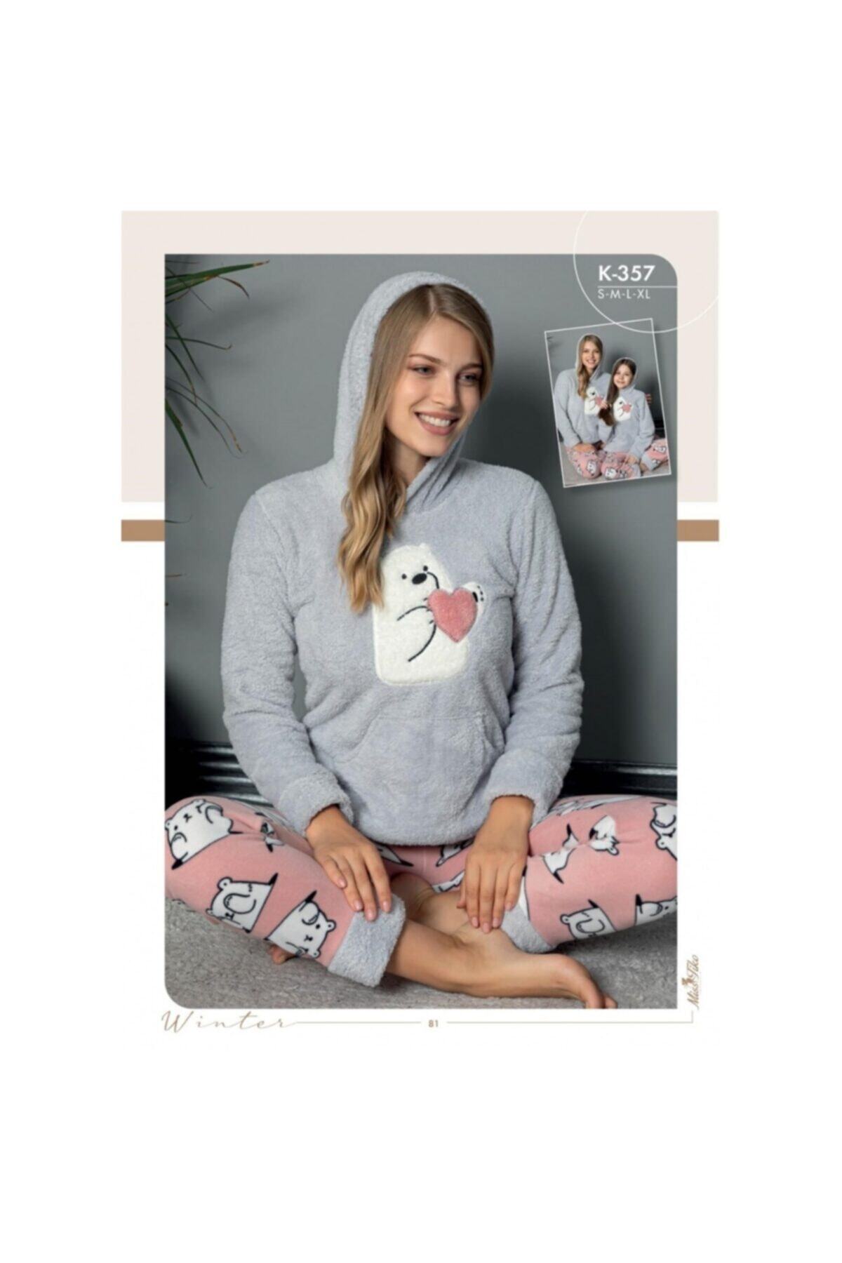 Aria's Closet Kapüşonlu Polar Pijama Takımı