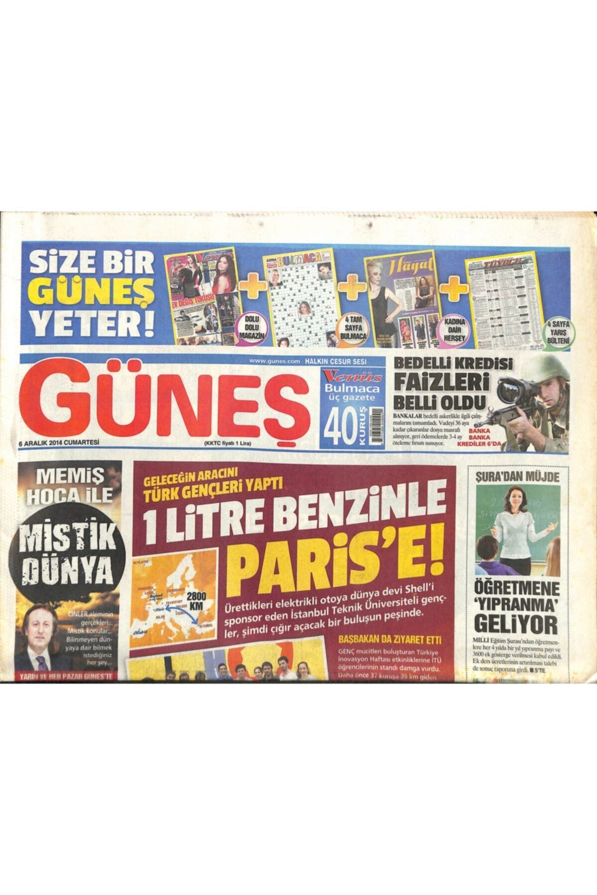 Gökçe Koleksiyon Güneş Gazetesi 6 Aralık 2014 - Masal Şehri Prag - Russell Önce Cepleri Toplattı