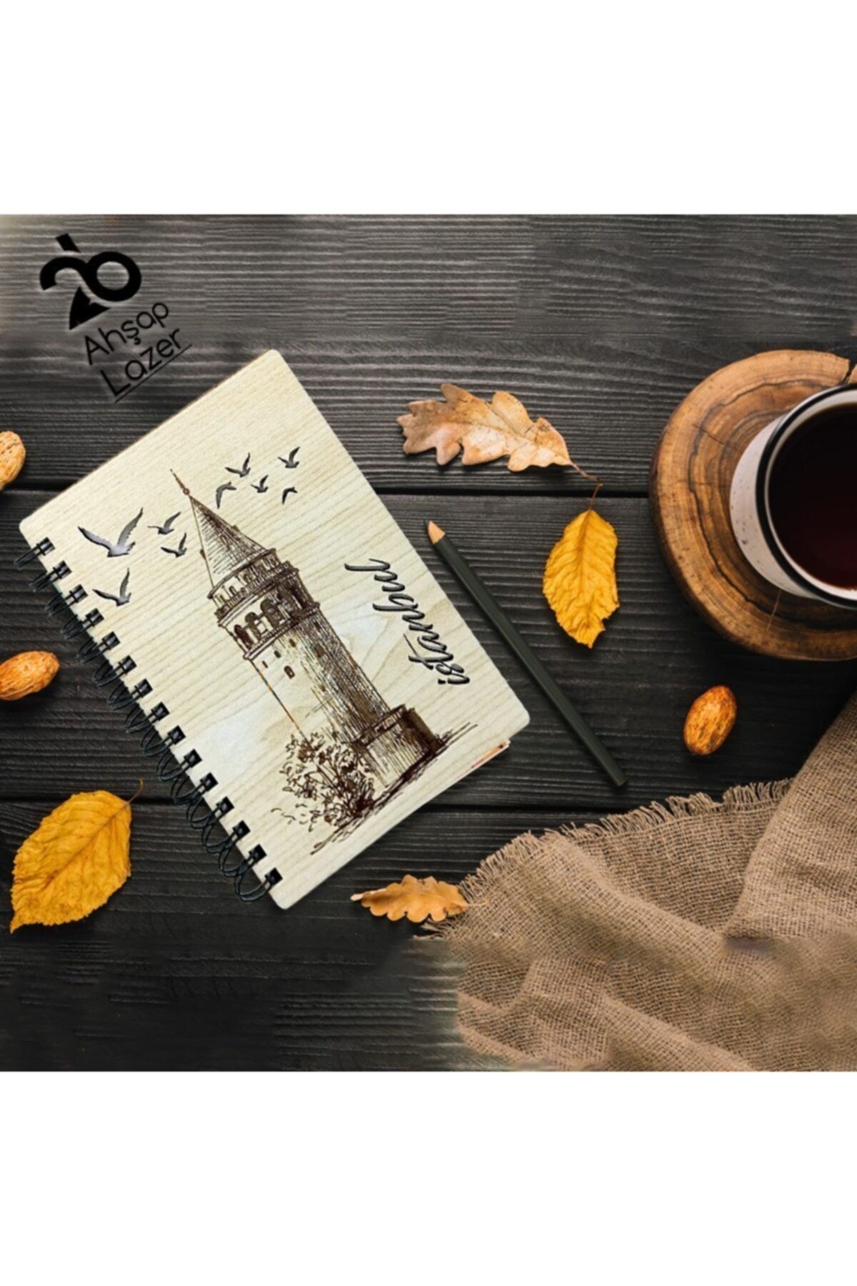 ABS Lazer Ahşap Kesim Ajanda Defter 200 Sayfa Kokulu