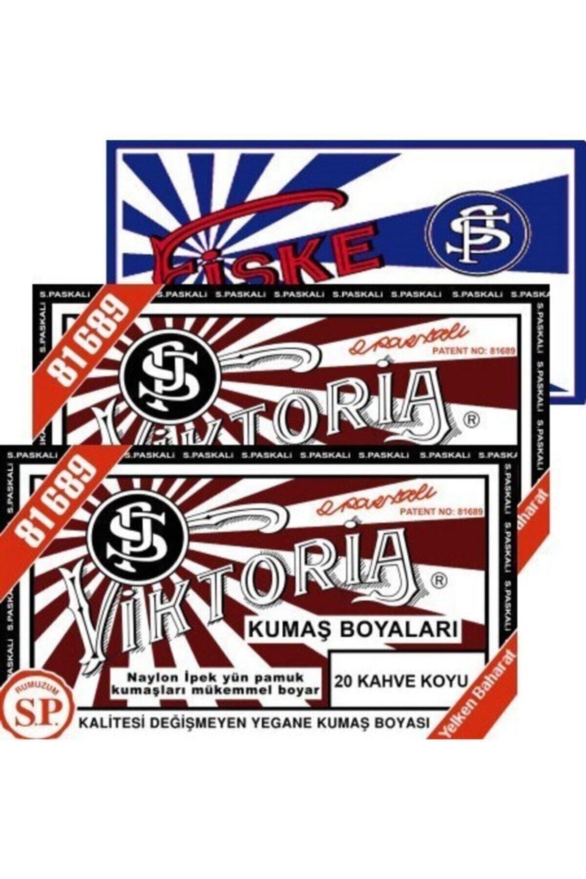 Viktoria Kumaş Boyası Koyu Kahve 2pk+fiske Sabitleme 1pk