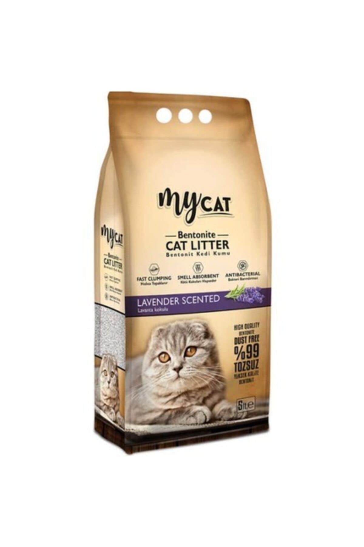 Petzanya Mycat (5 Lt) Bentonit Kedi Kumu Lavanta Kokulu ( Kalın Tane )