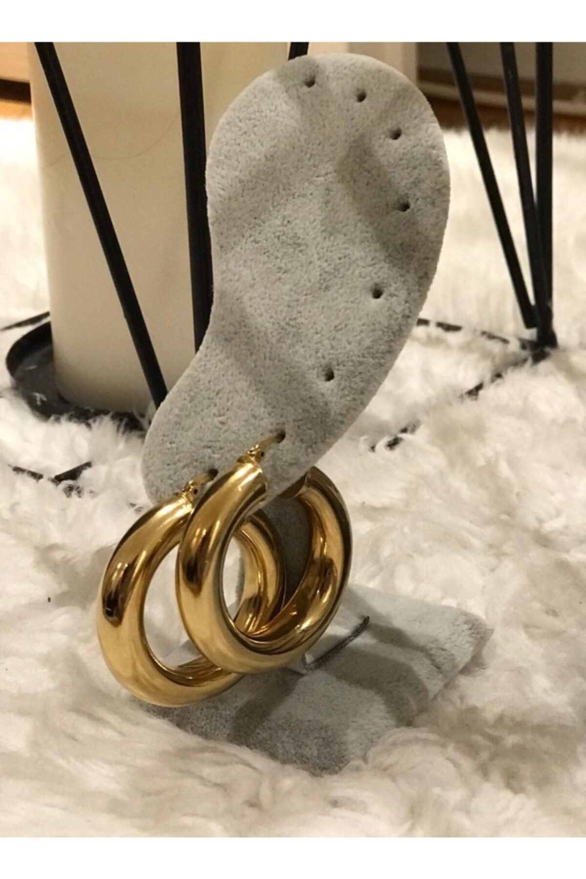 nordistanbul Gold Halka Çelik Küpe