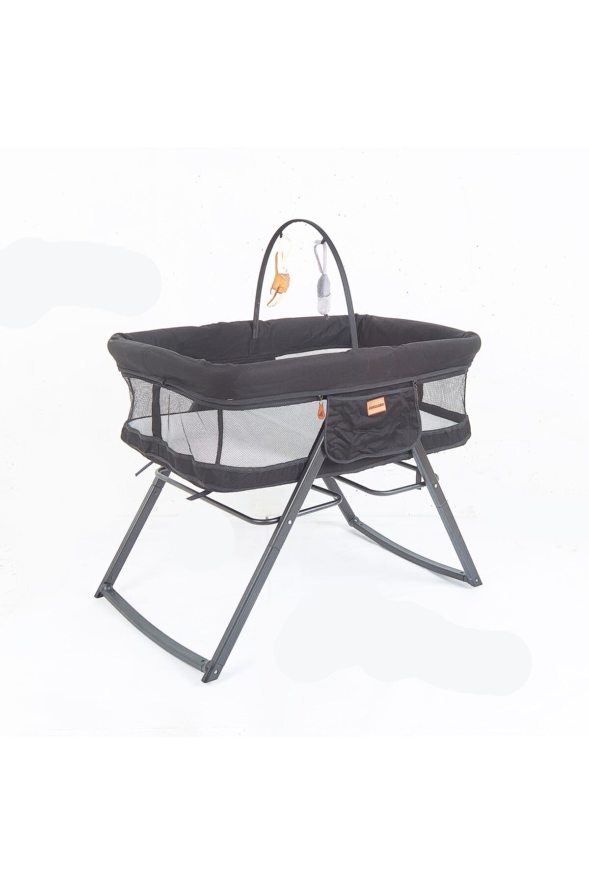 elfobaby Elfo Baby Premium Portatif Katlanabilir Sallanabilir Anne Yanı Beşik - Siyah