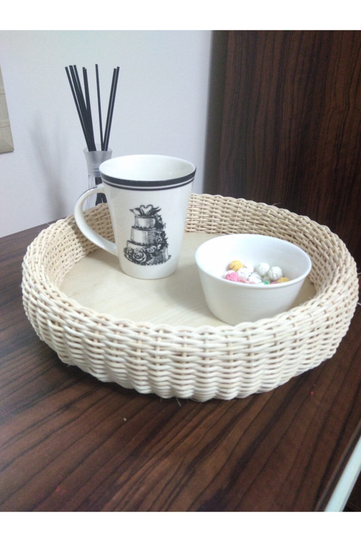 Deniz Sanat Rattan (bambu) Tepsi