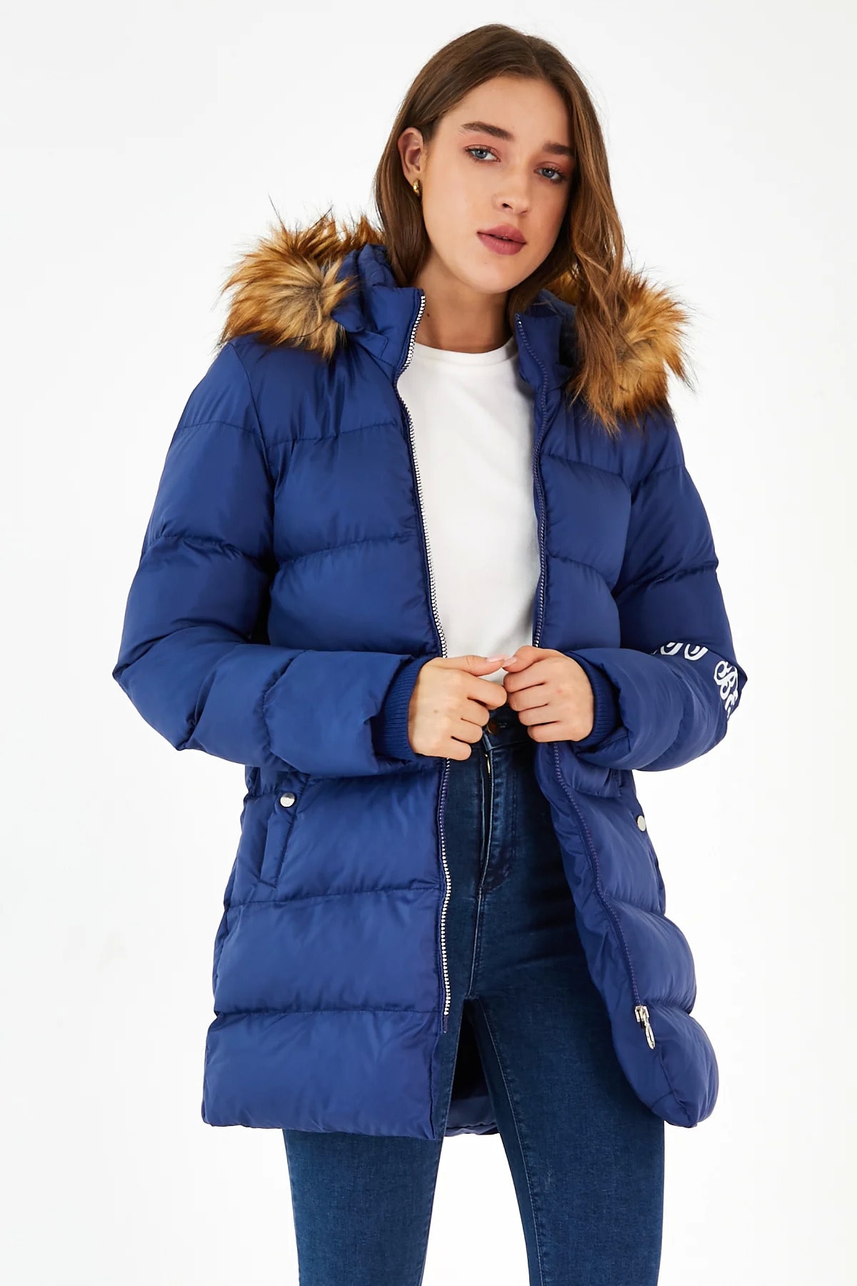 Weyeze Kürklü Kapüşonlu Şişme Mont Ab-k50106lns