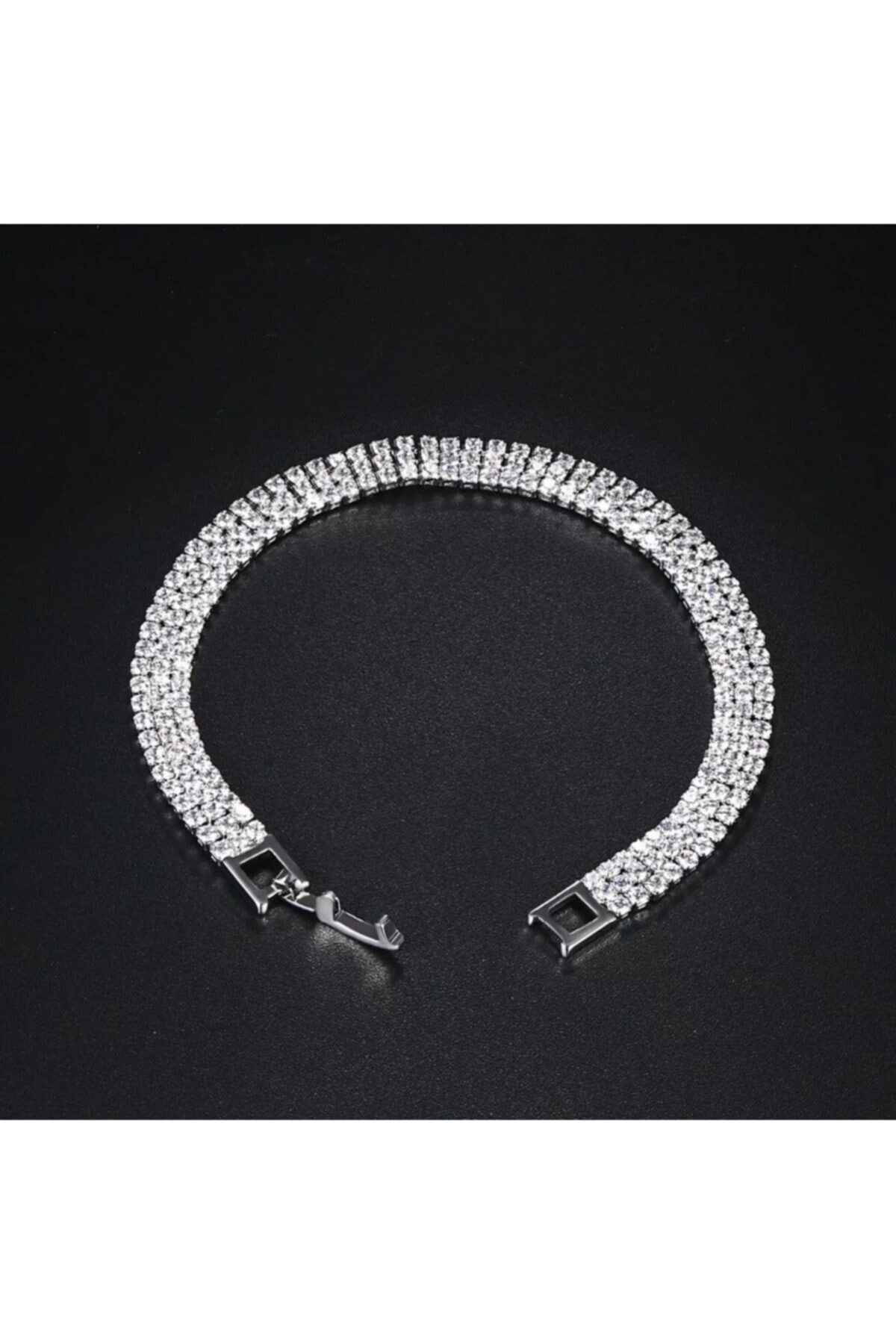 courtesy Three Row Rhinestone Kristal Taşlı Bileklik