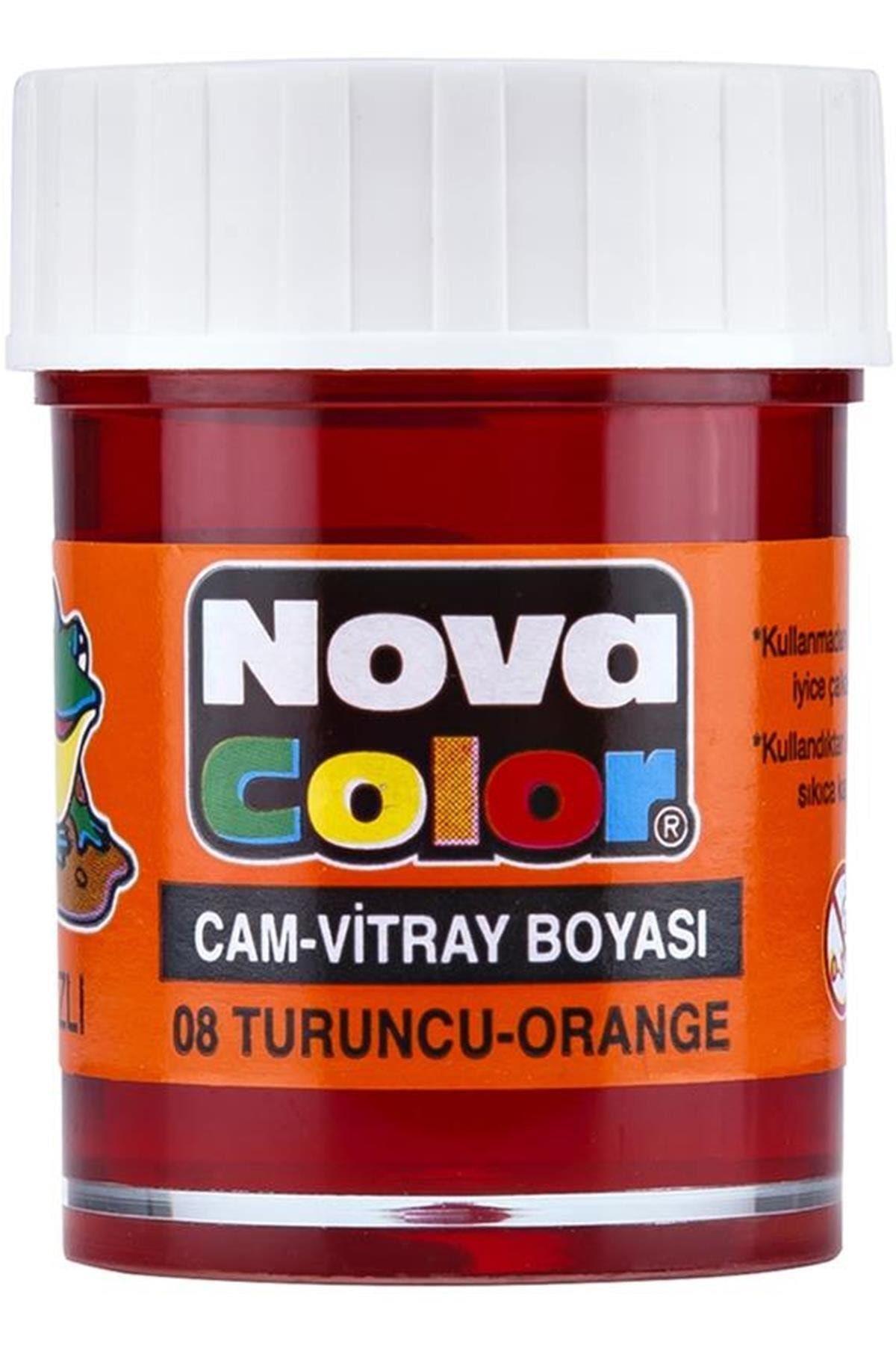 Nova Color Su Bazlı Cam Boyası Turuncu 12 Li Paket Nc-156