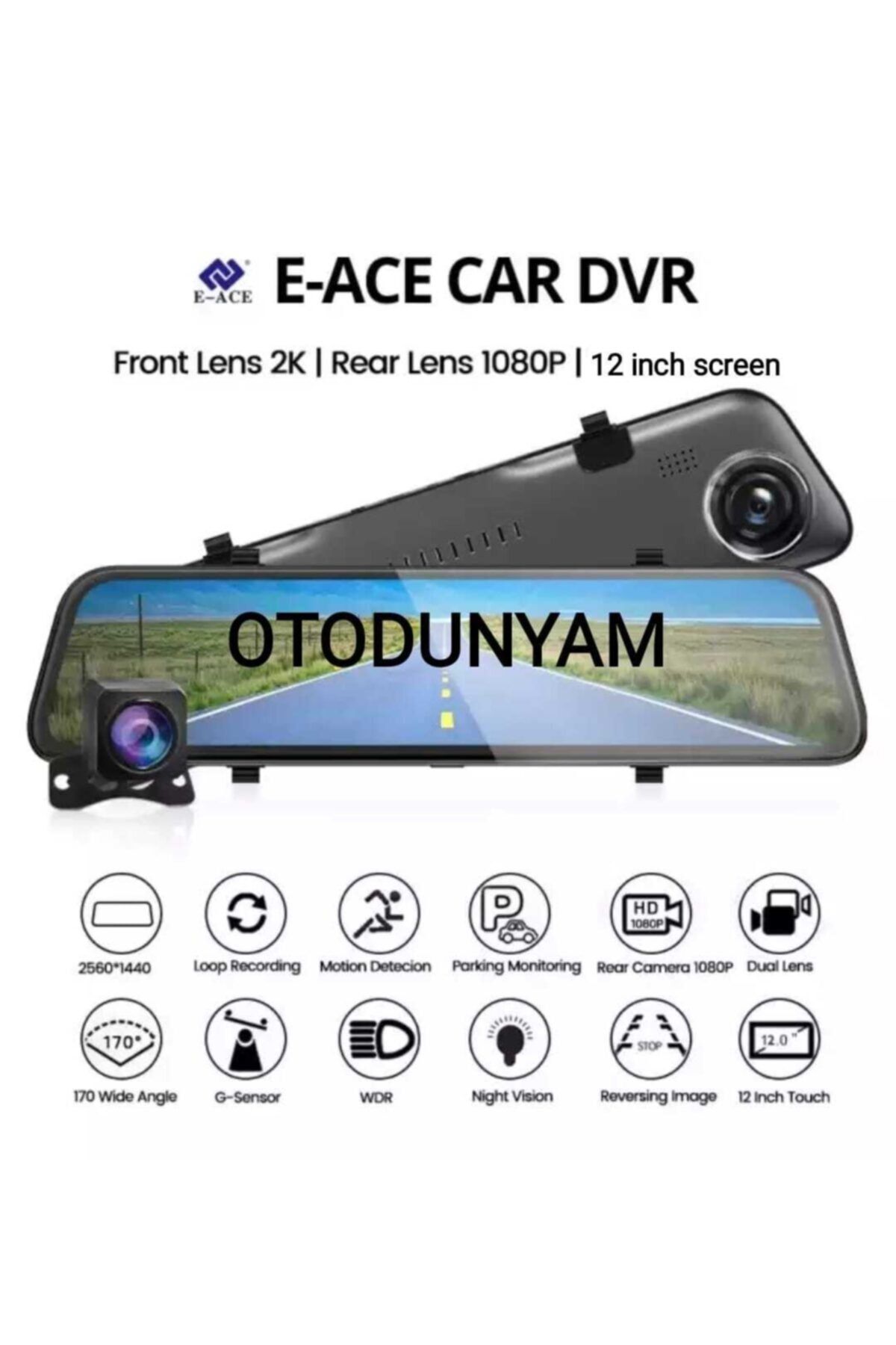 EACE 12 Inç Kameralı Dikiz Ayna