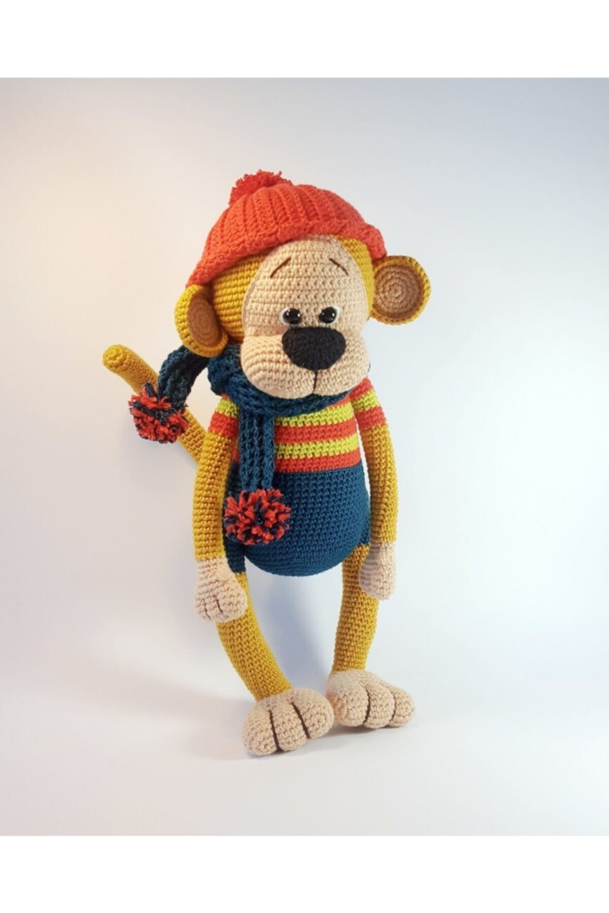 AYS TASARIM El Yapimi Organik Amigurumi Maymun Oyuncak.kiz/erkek Cocuk Oyuncagi.peluş Oyuncak