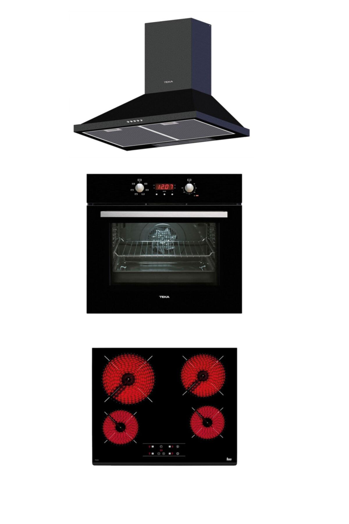 Teka Ankastre Set ( Heb 723 Bk + Dbt 60 + Tz 6415 Vitroseramik Elektrikli Ocak)