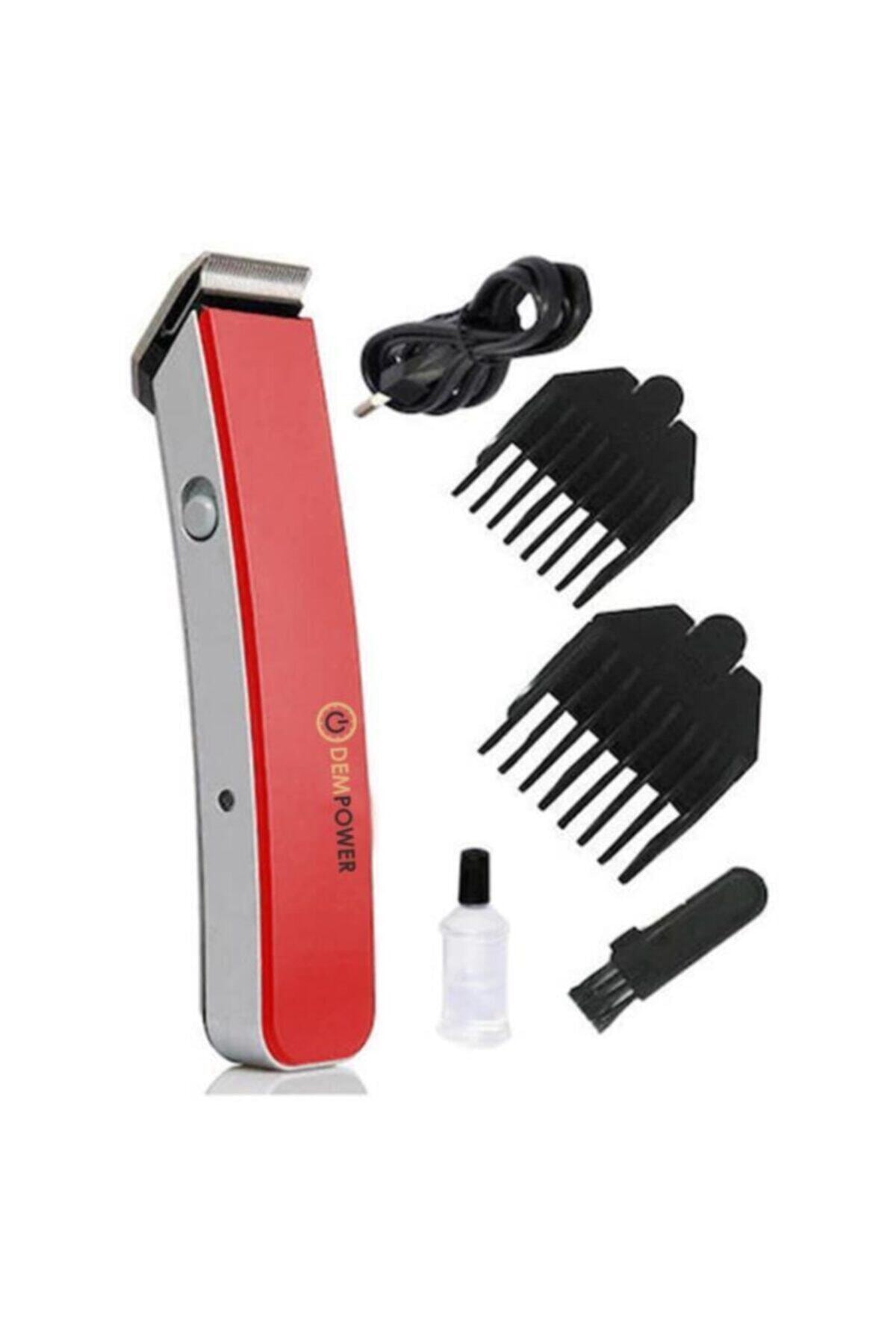 DEMPOWER Dp-02 3 Başlıklı Saç-sakal Tıraş Makinesi Kırmızı