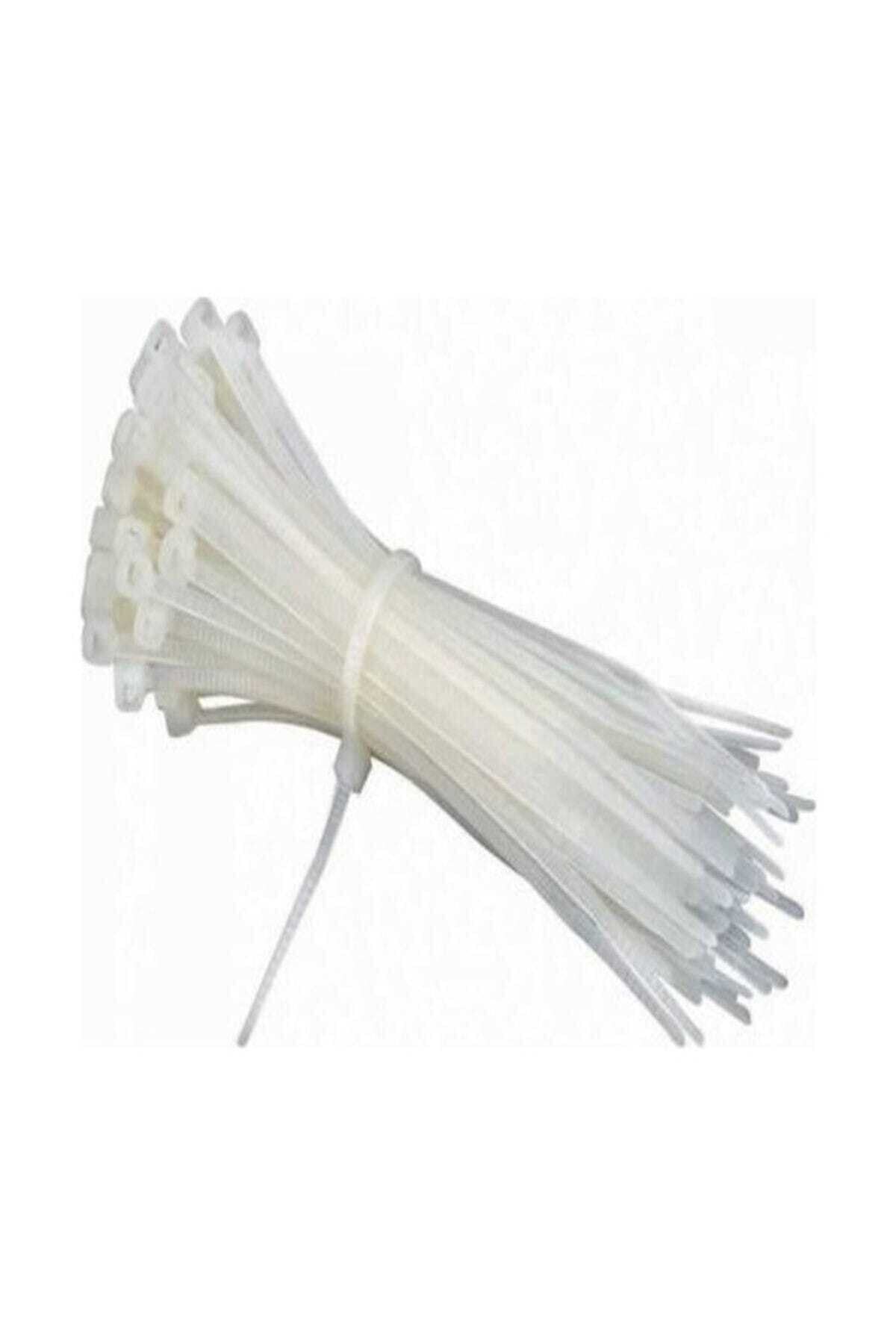Meşem Beyaz Cırtlı Plastik Kelepçe Kablobağı 3,6x200 100 Adet