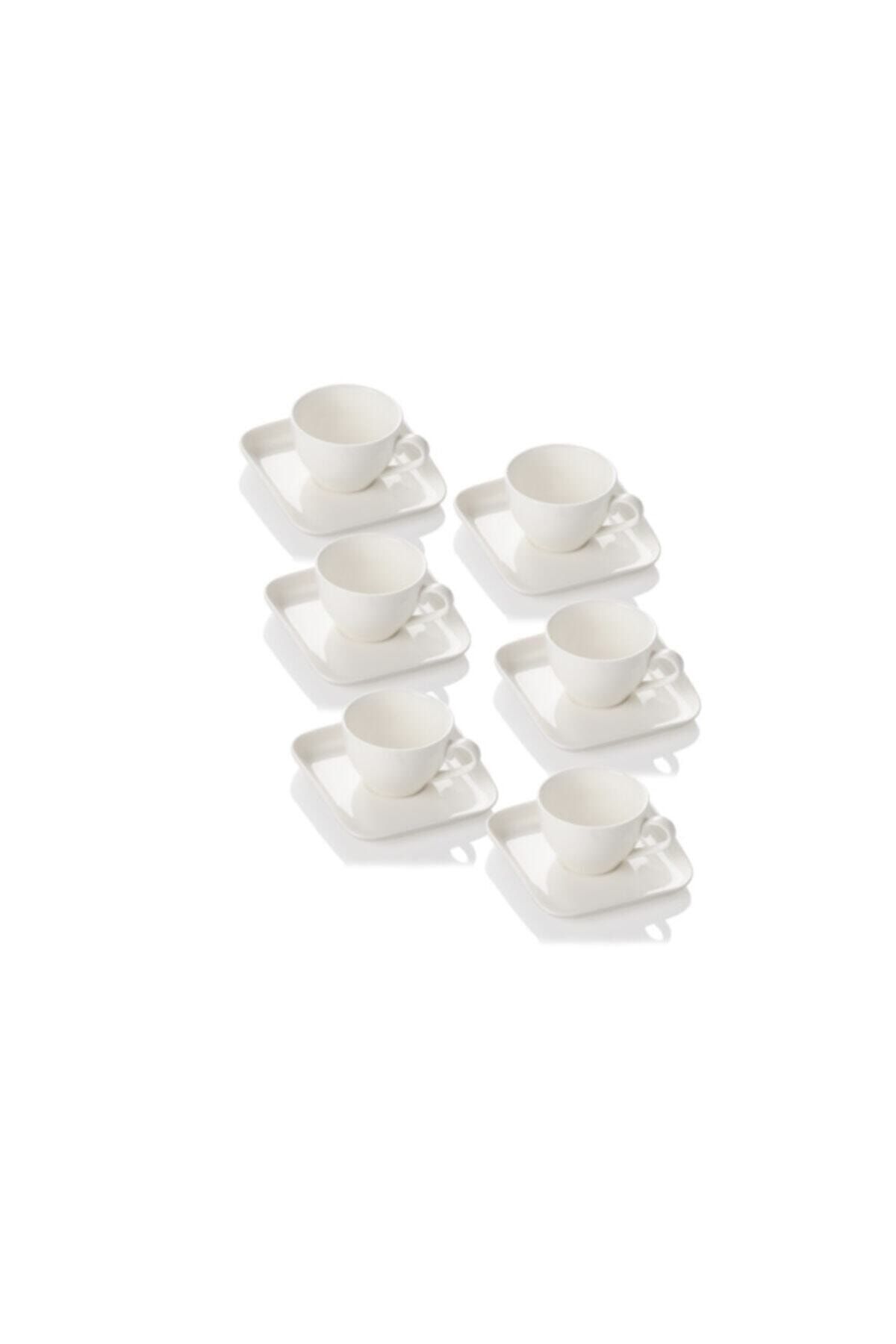 ACAR Porselen 11167 Çay- Nescafe Fincan Takımı Beyaz 220 Ml