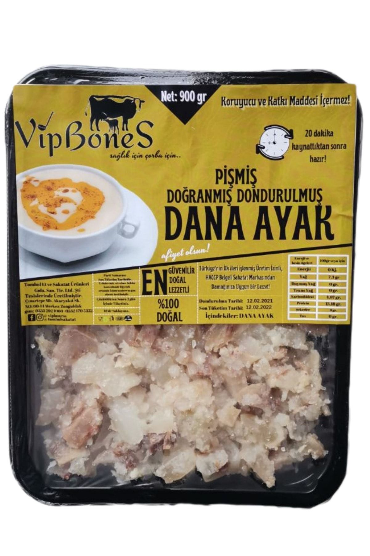 VipBoneS Pişmiş Doğranmış Ayak Paça 900 gr