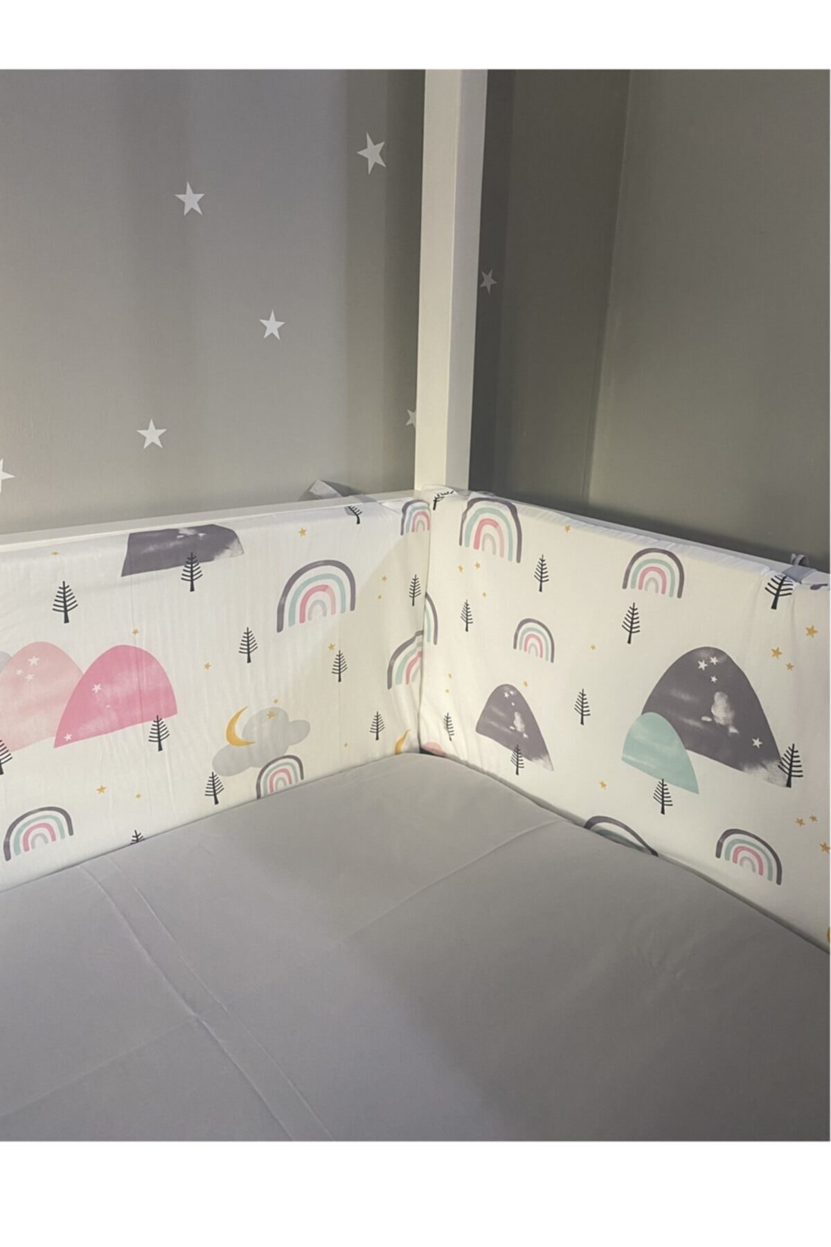 Jaju Baby Rainbow Tasarım 90x190 cm Kenar Koruma Özel Ölçü