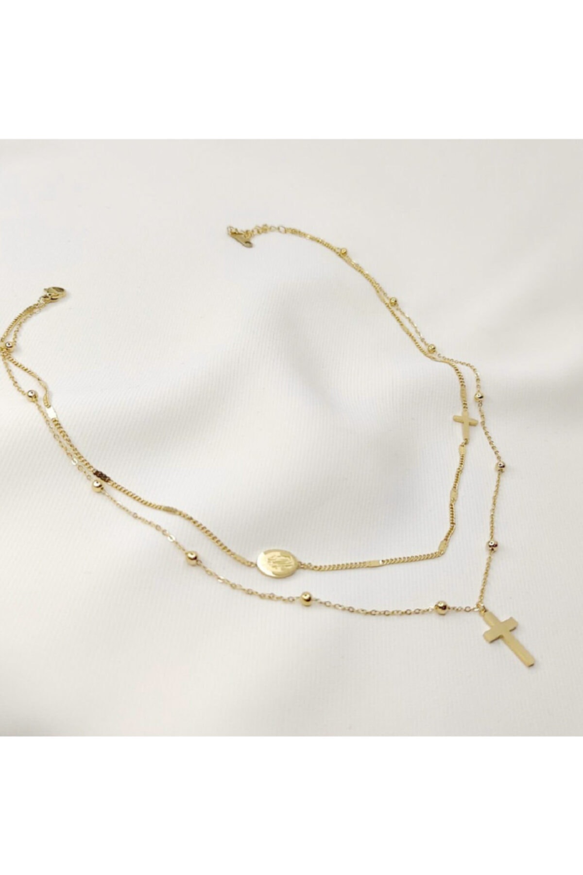 Design Look Çelik Hac Işaretli 2li Kolye