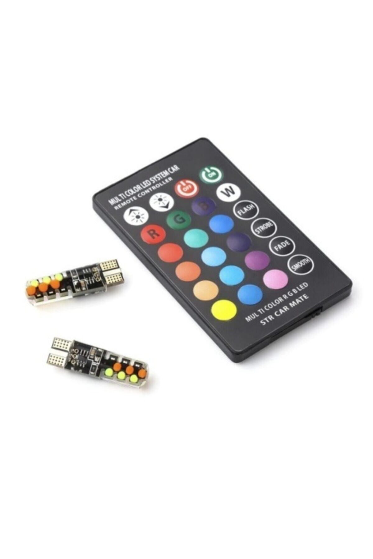 BsElektronik T10 Led Kumandalı 16 Renk Ve Çakarlı Seçeneği Ile Park Lambası Rgb Kumandalı