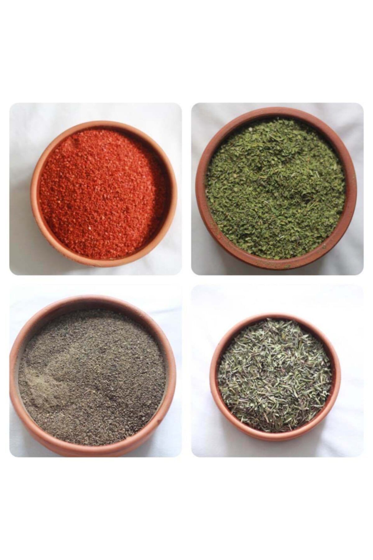 HATAY ORGANİK PAZAR Baharat Serisi( Pulbiber 65 gr Kuru Nane 25 gram Dağ Kekik 20 gr Toz Karabiber 60 Gr)