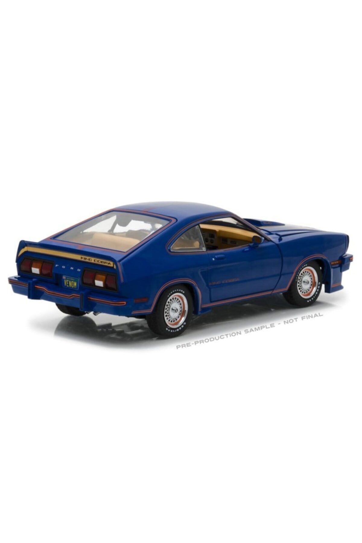 Greenlight 13507 1/18 Mustang Kral Kobra-mavi/kırmızı/altın-sergilemeye Hazır Araba Modeli