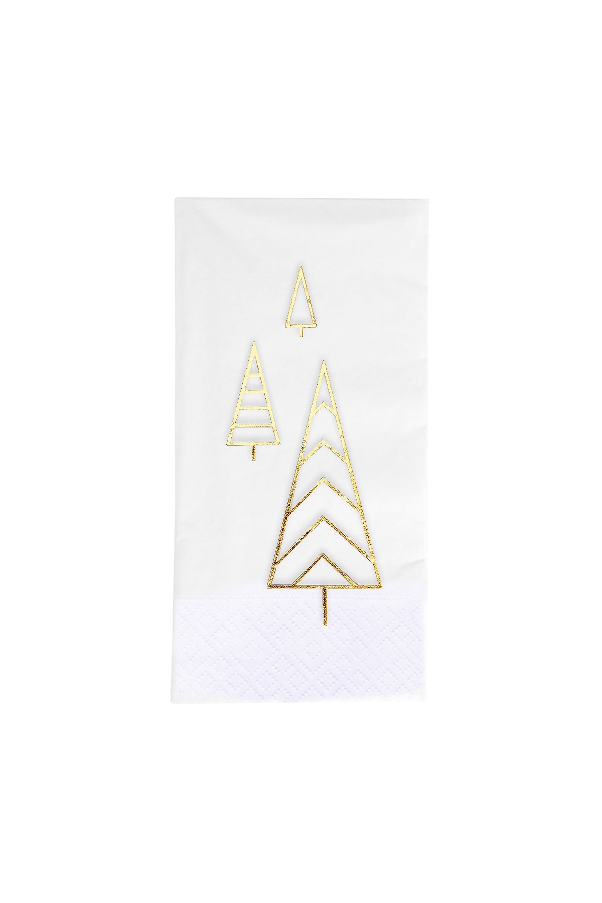 Story 33x33 Cm Altın Varak Çam Ağaçları Desenli 16'lı Beyaz Renkli Kağıt Peçete