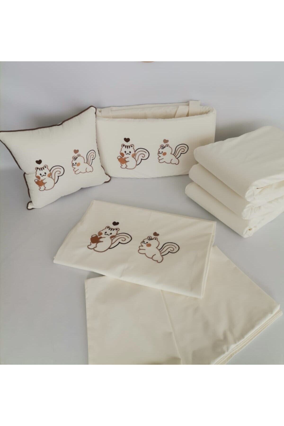 BON CHİC BABY Bebek & Çocuk Odası Sevimli Sincap Nevresim Takımı Korumalık