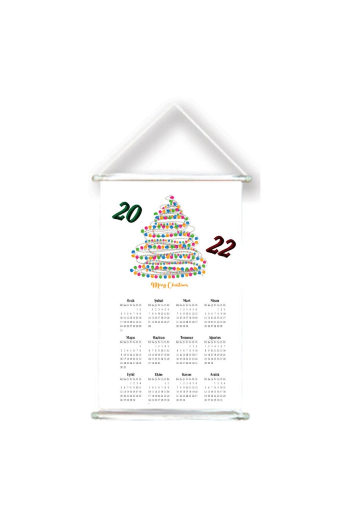 Aslanhan Baskı Bez Takvim 2022 Yılbaşı Ağacı Temalı