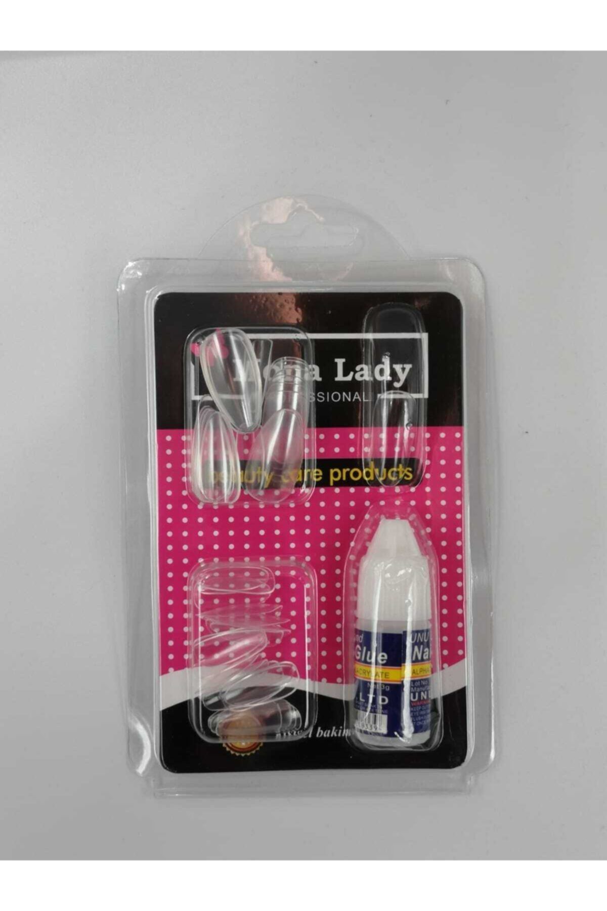 Mona Lady 40'lı Şeffaf Badem/oval Takma Tırnak-yapıştırıcı Hediyeli-217-1