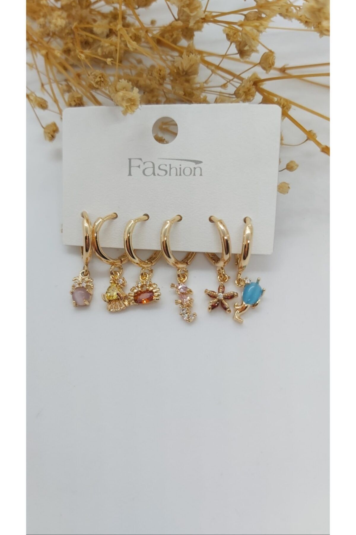 Gülce Aksesuar 6 Lı Vip Seri Set Küpe