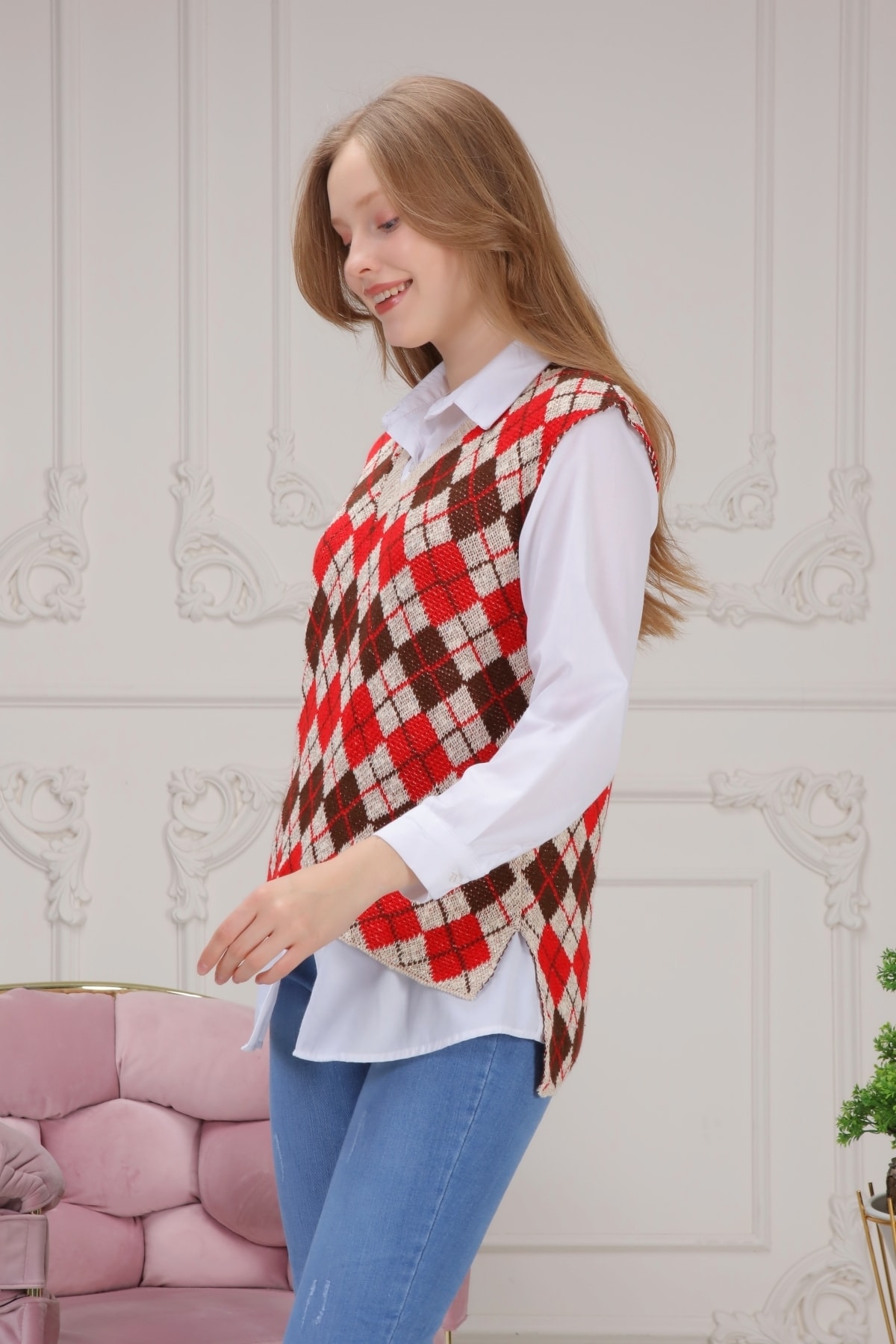 ananas trıko Kadın Simli Süveter