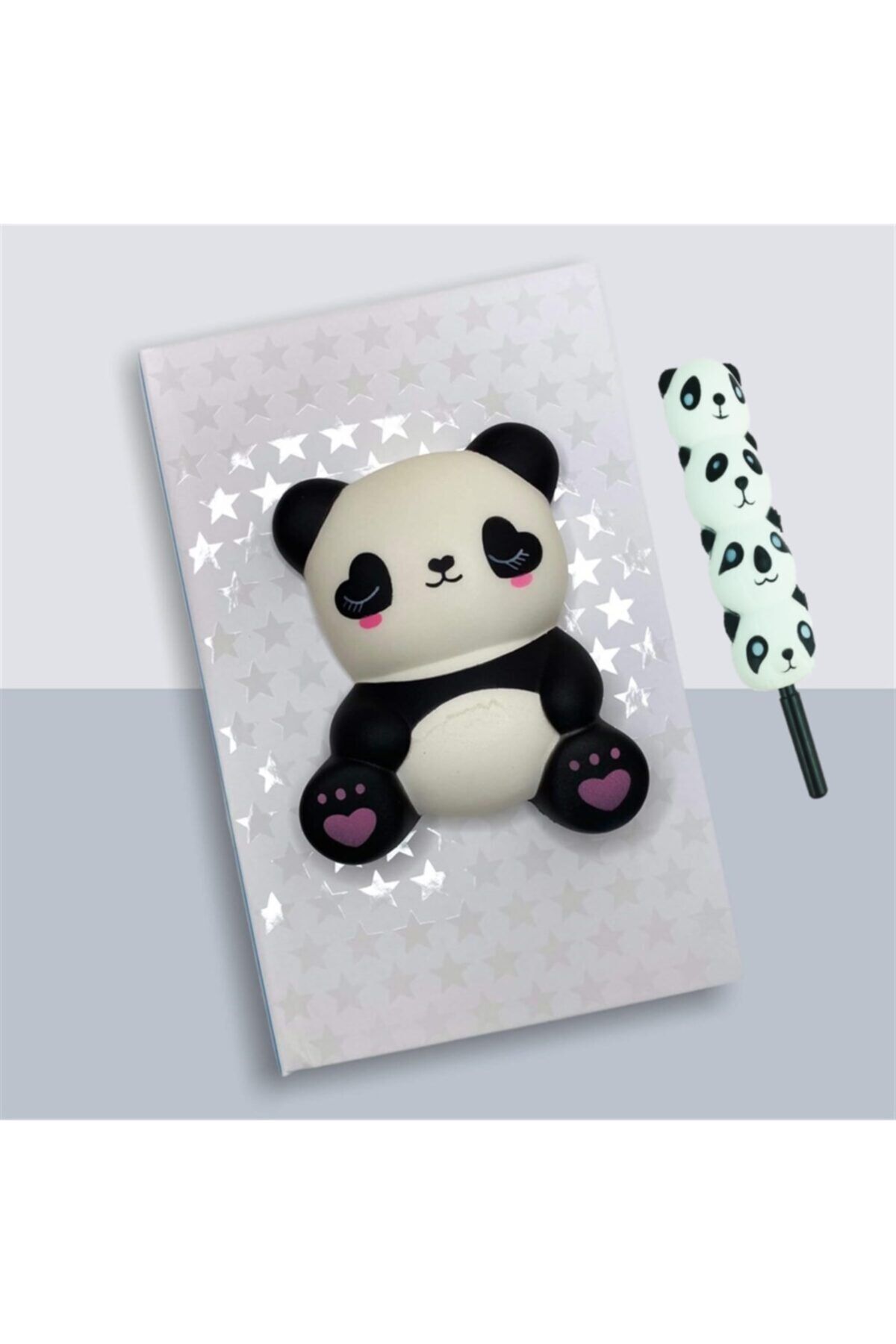 Çılgıntrend Sevimli Panda Beyaz Squishy Kalem Ve Defter