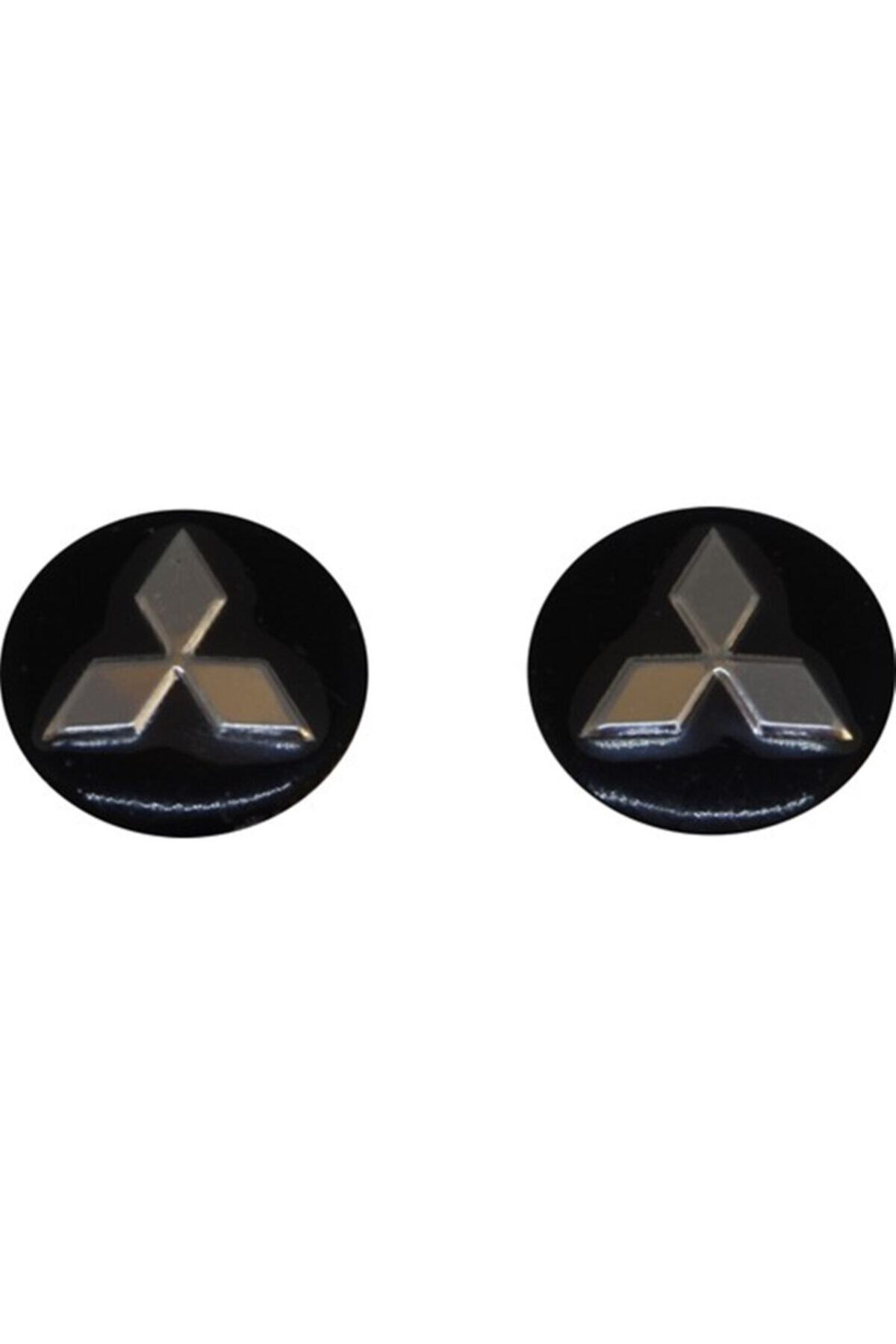Bross Otomotiv Mitsubishi Için 2 Adet Araç Anahtar Logo Amblemi 14 Mm Çap