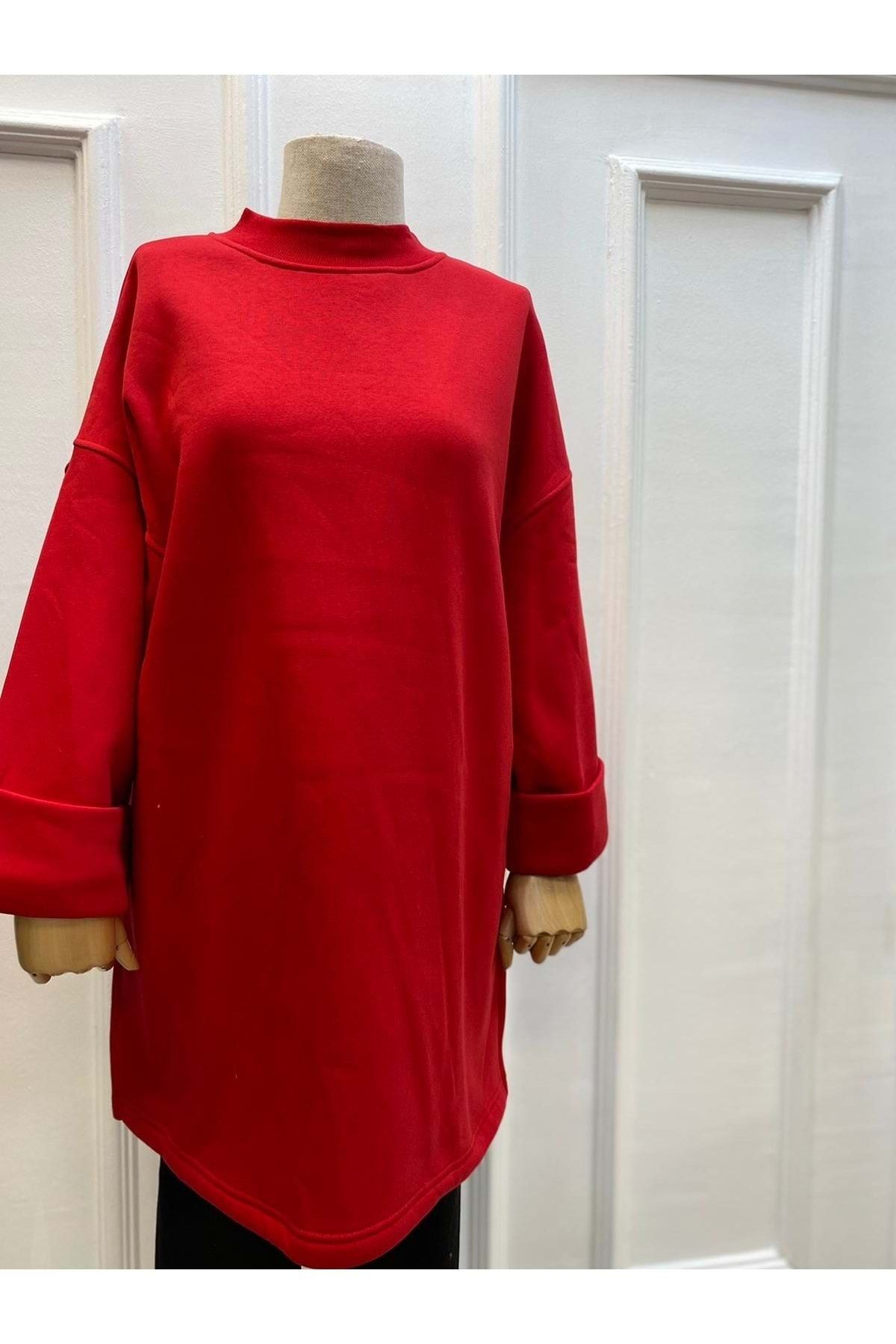 azra fashion Kadın Sweat 1550 - Kırmızı - S-m