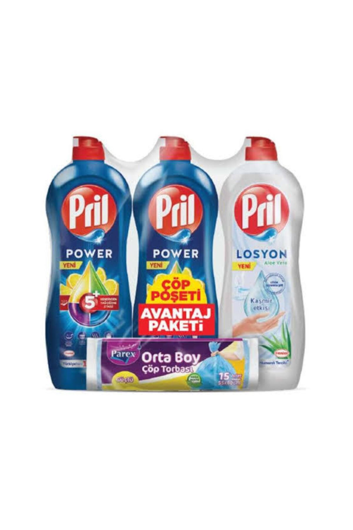 Pril Çöp Torbası Avantaj Paketi 2 Adet Bulaşık Deterjanı+Losyon+ Çöp Torbası