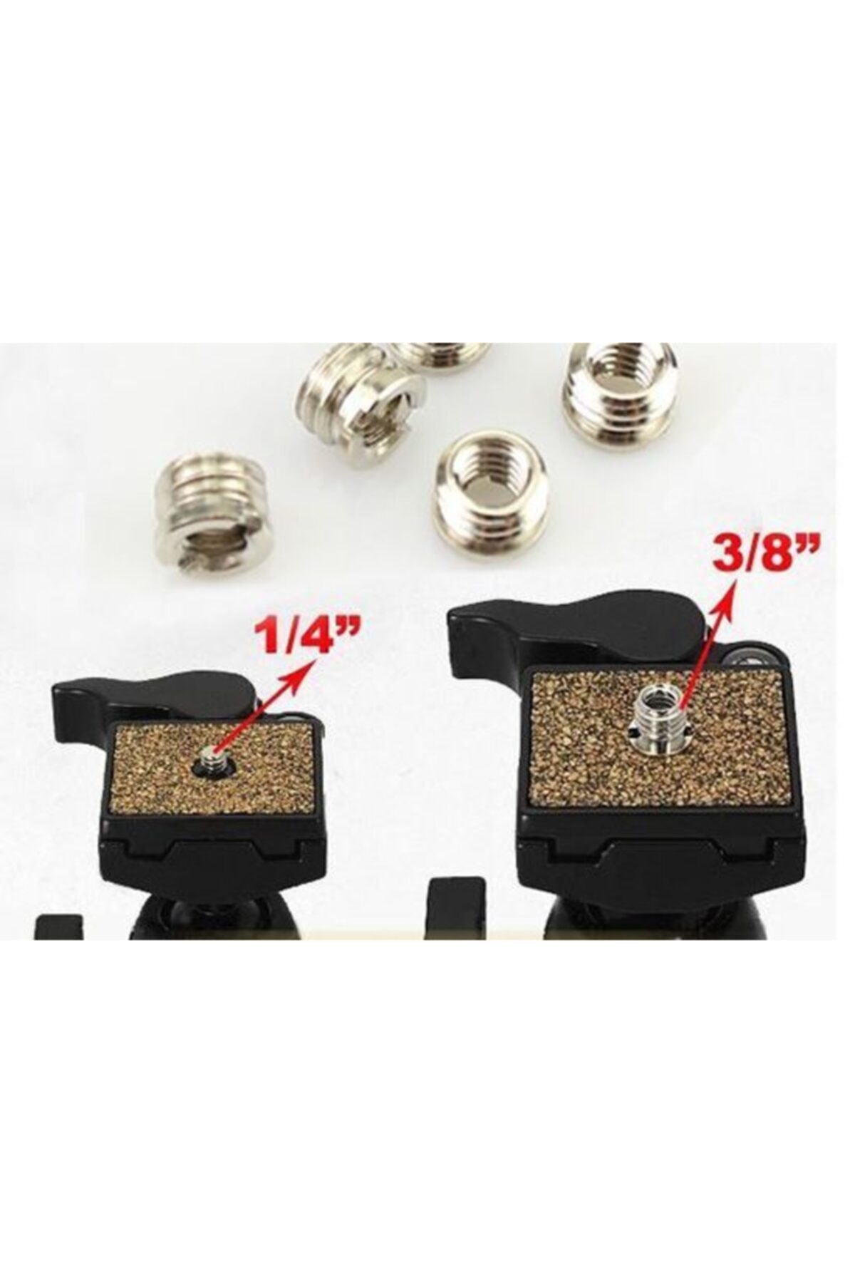 Elif Aplik aydınlatma Ggt 3'lü Paket 1/4 Inç Tripod Vidasını 3/8 Inçe Dönüştürücü Vidası Ggt7845627856278546