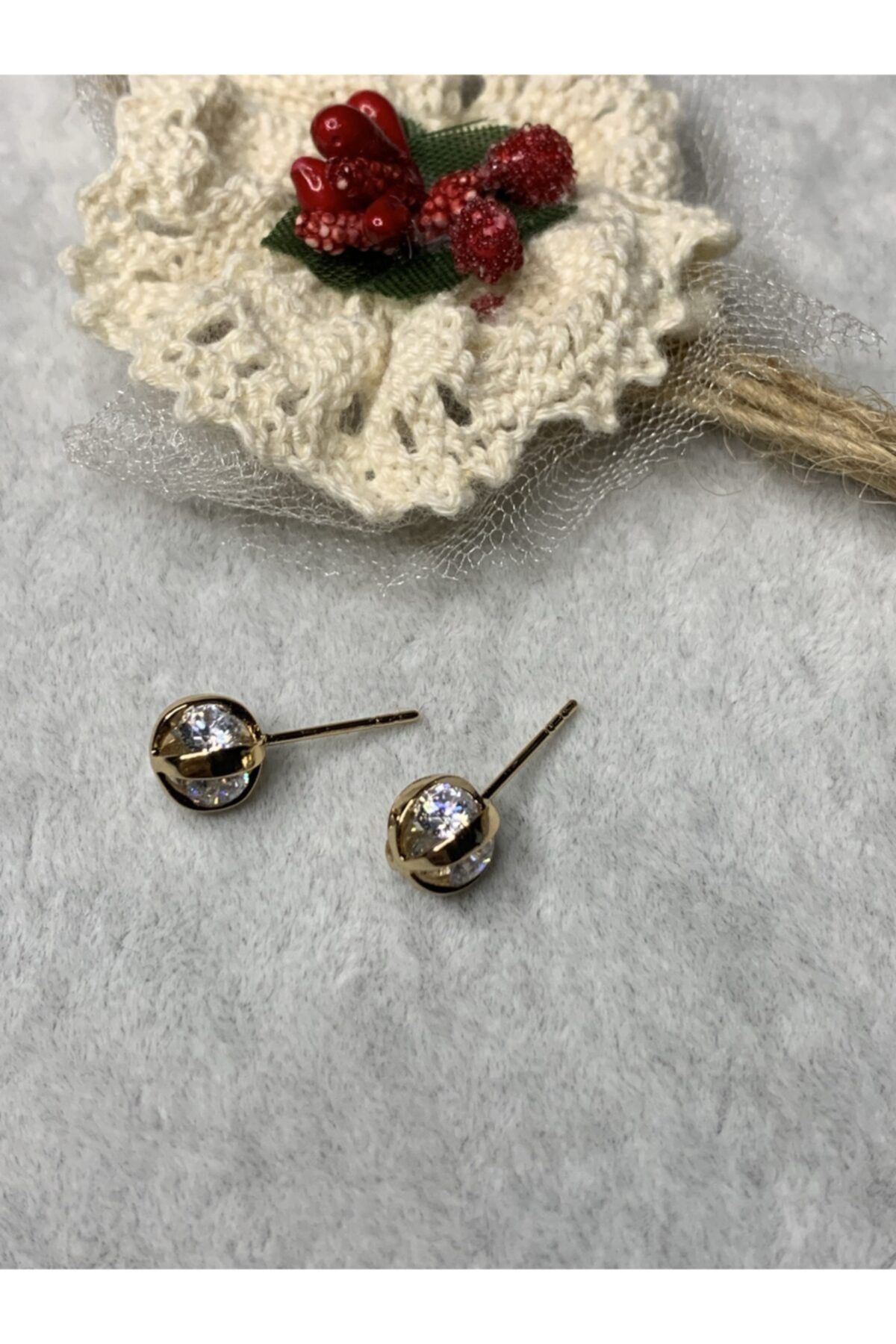 fmaccessoriess Kararmaz Seri Xuping Zirkon Taşlı Gold Küpe Modeli