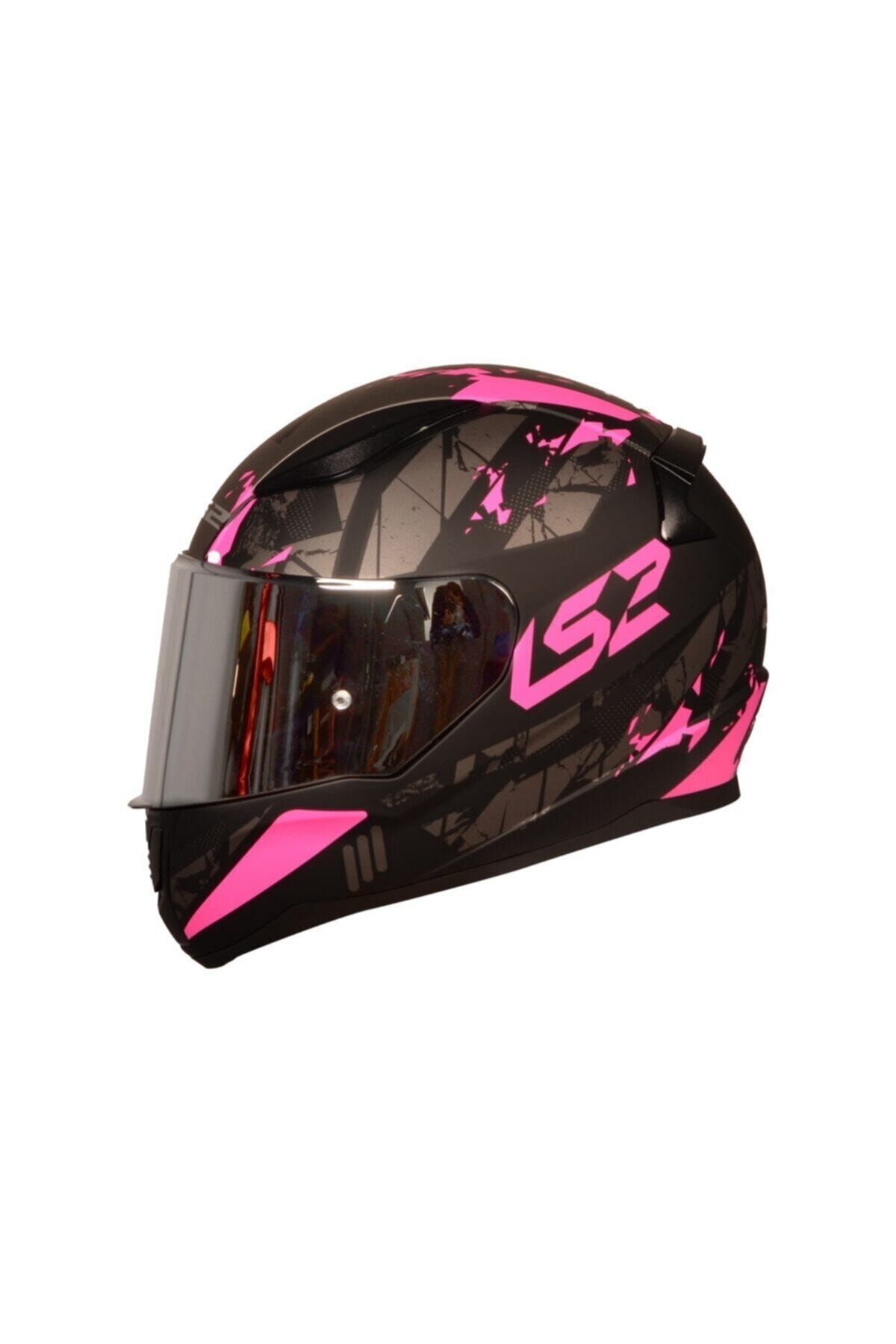 LS2 Rapıd Palımnesıs Mat Siyah Pembe Kask