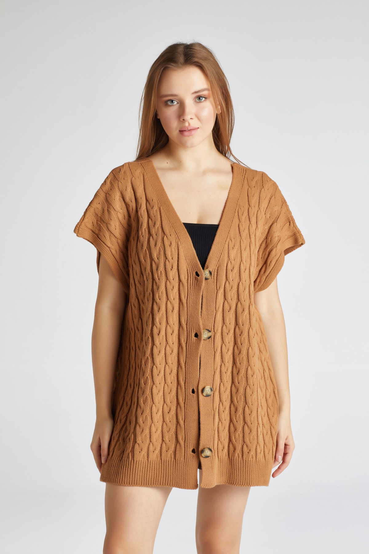 minaaise Vizon Düğmeli Triko Süveter