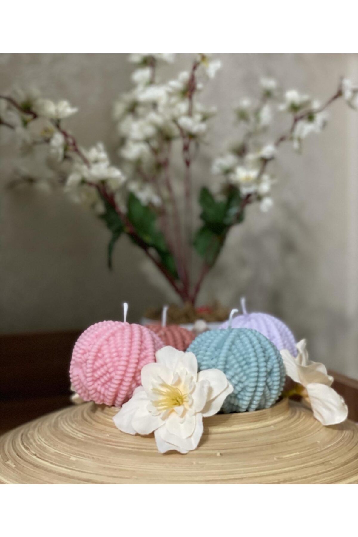 Düzce Koçari Bal Soya Wax Kokulu Örgü Desen Mum 4lü Set