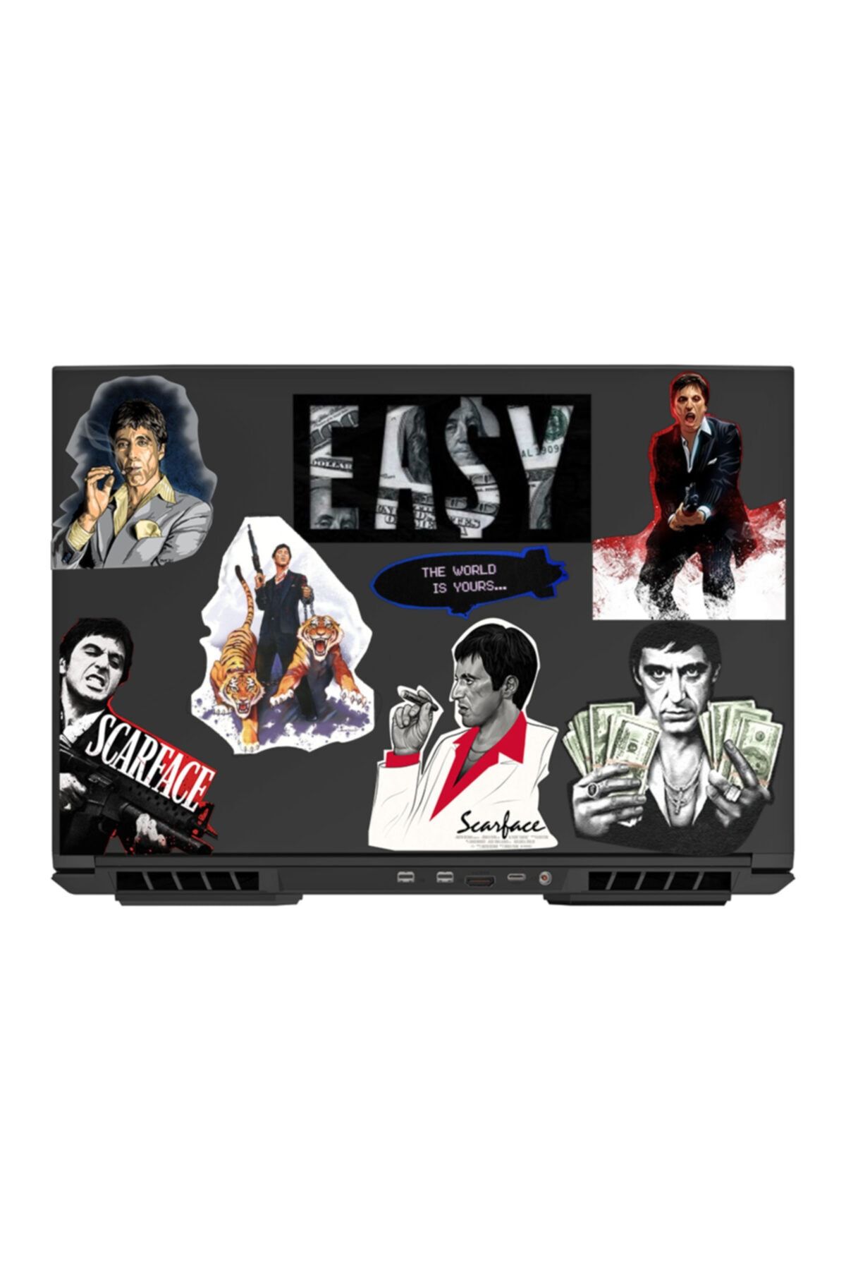 NANOSPACE Scarface Laptop Notebook Kask Çanta Sticker Etiket Seti
