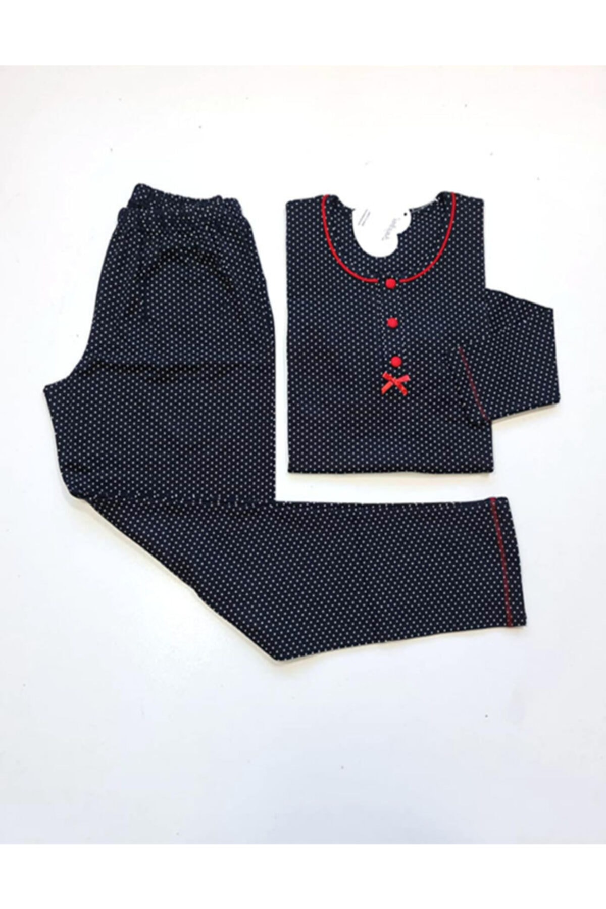 ANGELİNA Pamuklu Puantiyeli Kadın Pijama Takımı 4389